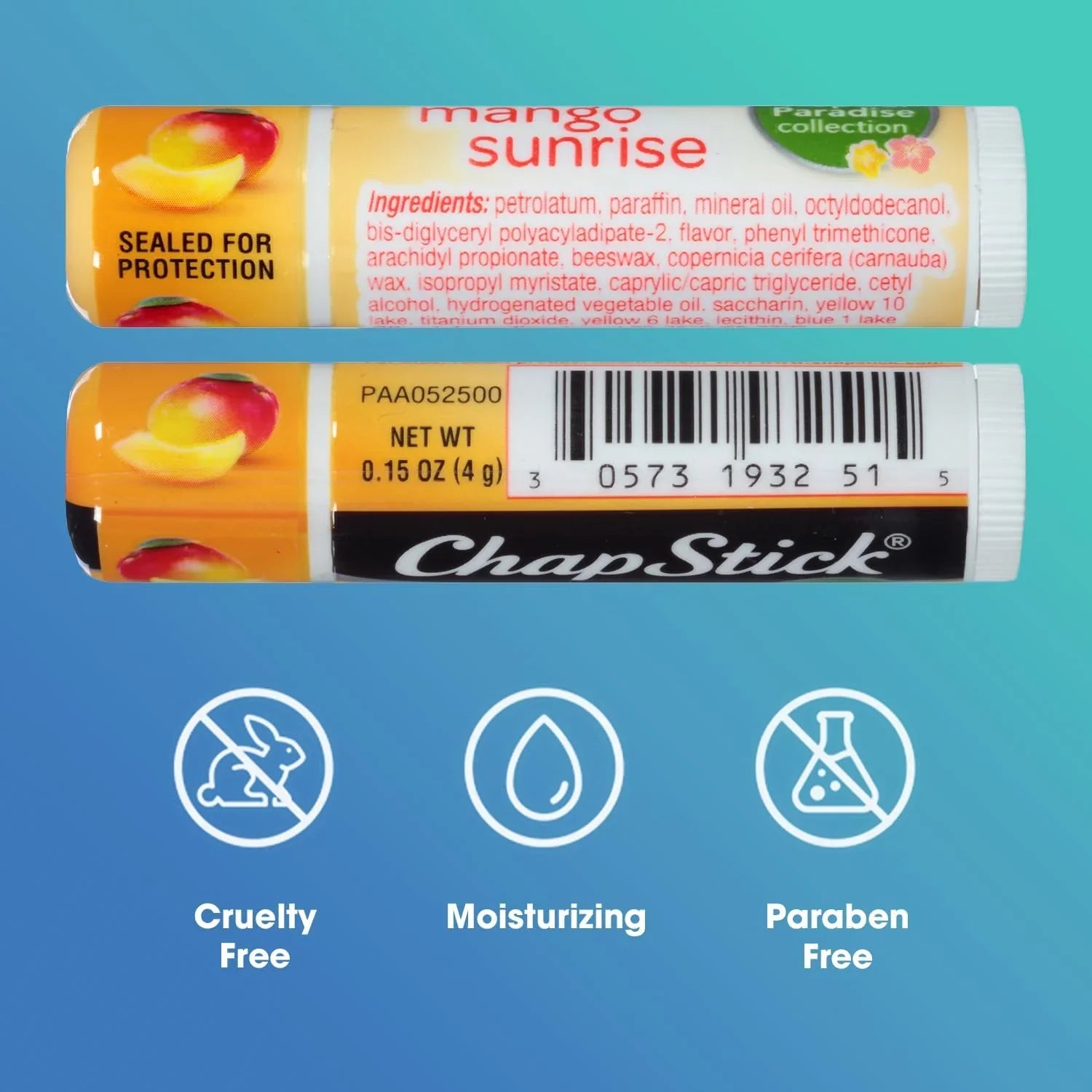 ChapStick Lip Balm, Mango Sunrise, 6-Pack