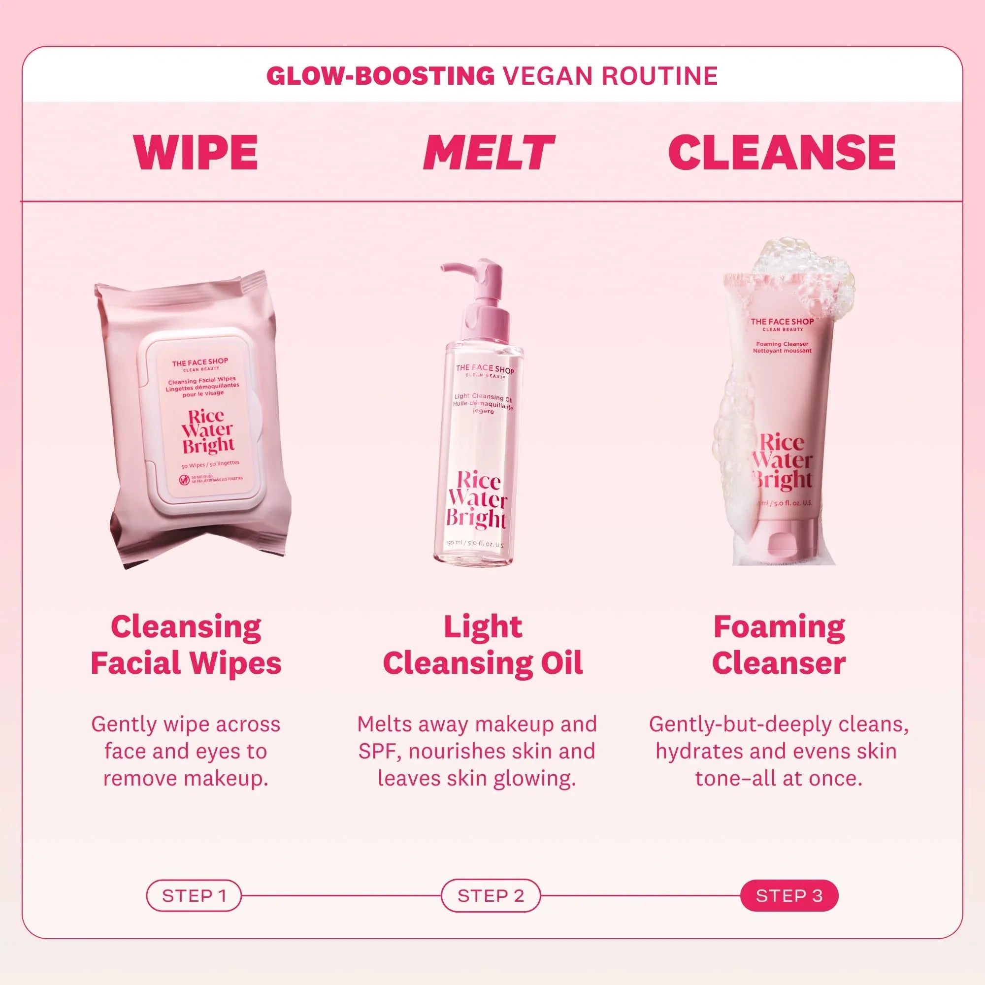 The Face Shop Rice Water Bright Foaming Facial Cleanser with Ceramide