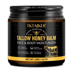 TKTALKER Hydrating Tallow Balm with Raw Honey and Beeswax