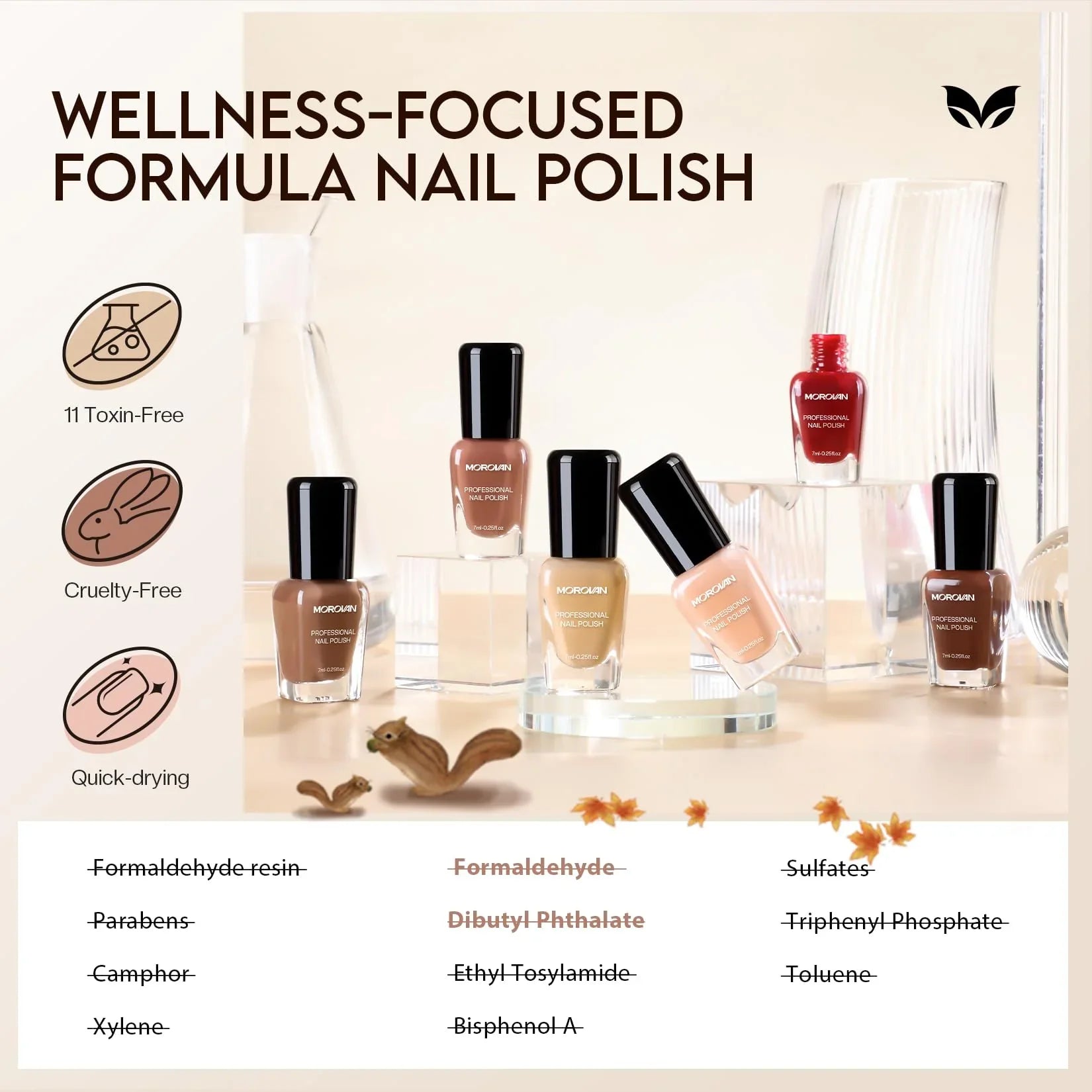 Morovan Nail Polish Set: Winter Nude Dark Chocolate