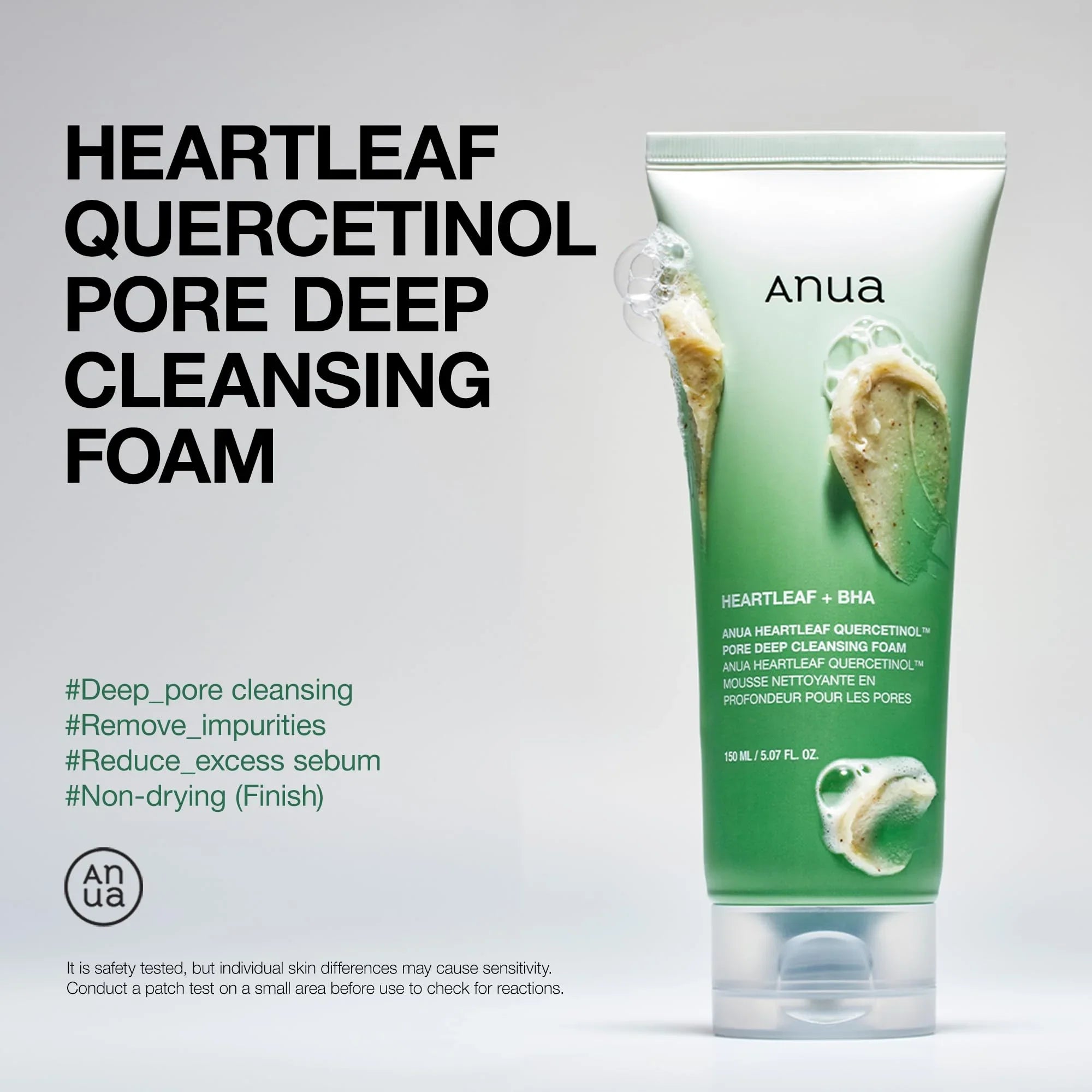 ANUA Heartleaf Quercetinol Pore Deep Cleansing Foam Facial Cleanser