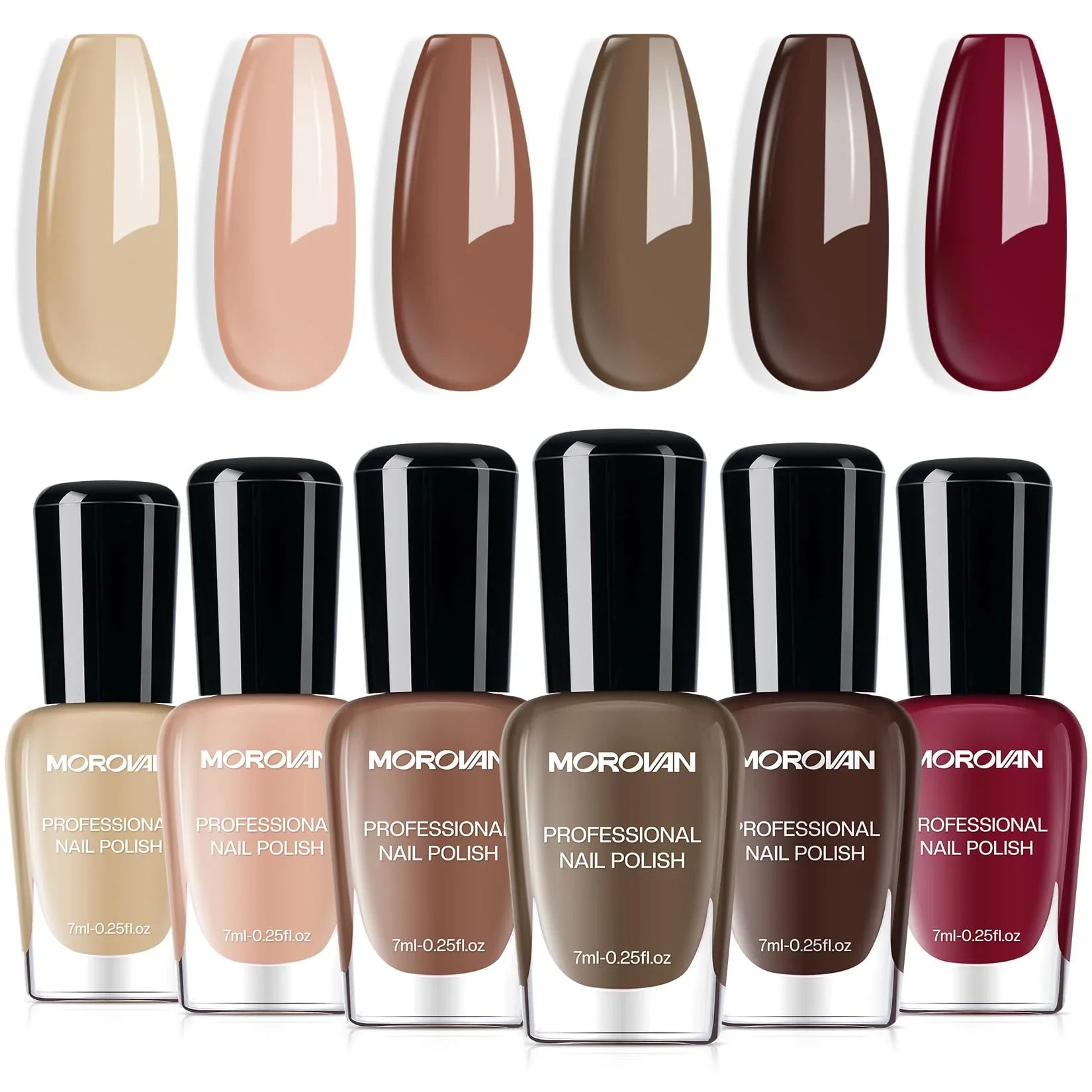 Morovan Nail Polish Set: Winter Nude Dark Chocolate