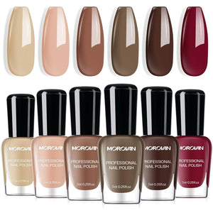 Morovan Nail Polish Set: Winter Nude Dark Chocolate
