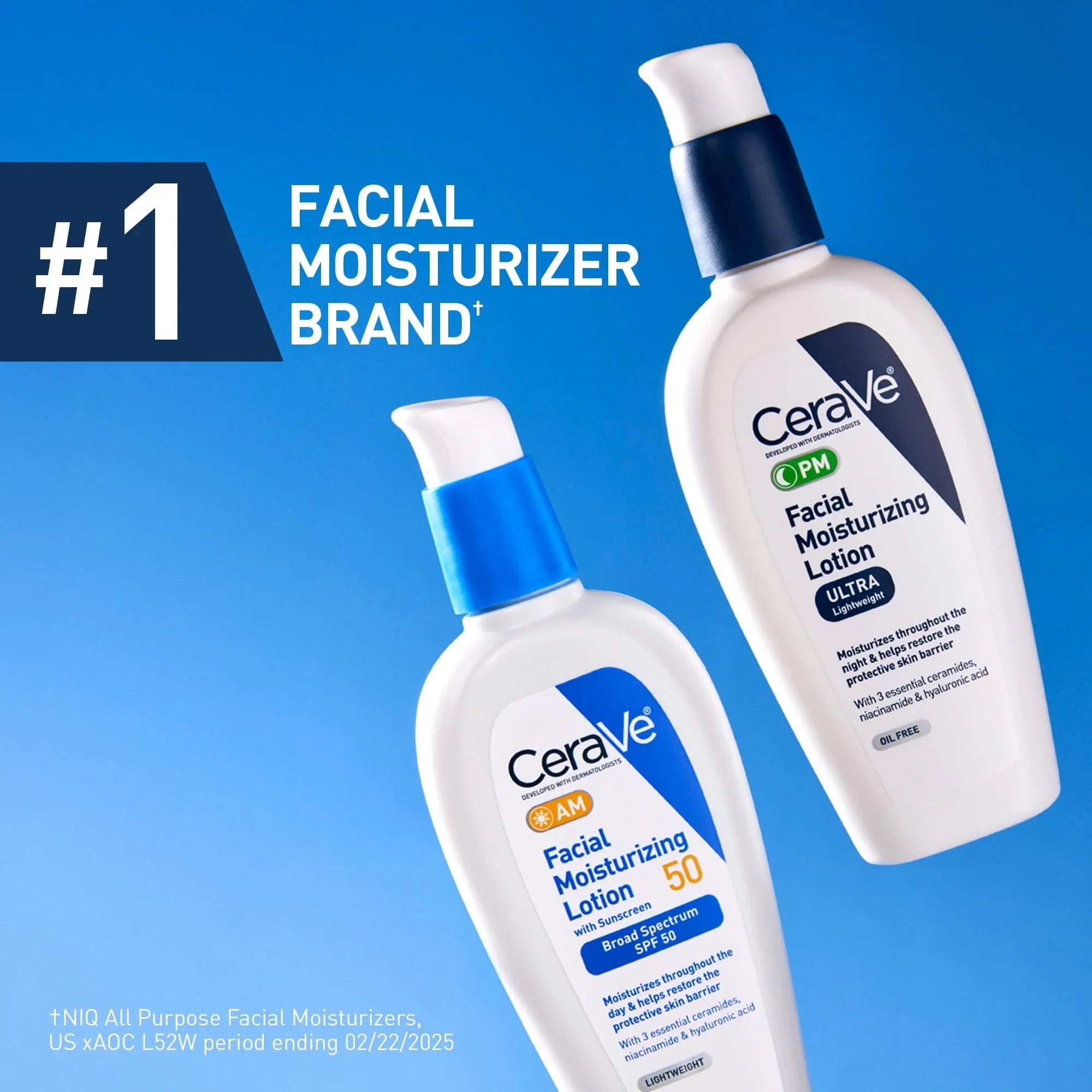 CeraVe Facial Moisturizing Lotion, Night Cream with Hyaluronic Acid and Niacinamide
