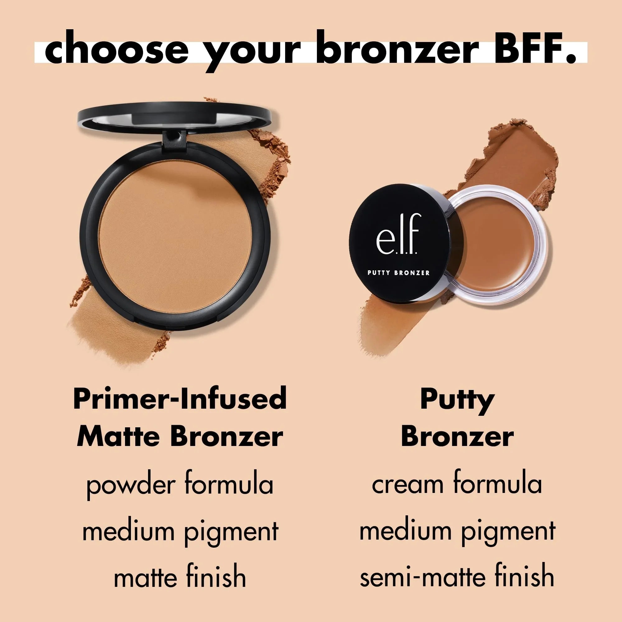 e.l.f. Primer-infused Bronzer, Long-Wear, Matte, Bold