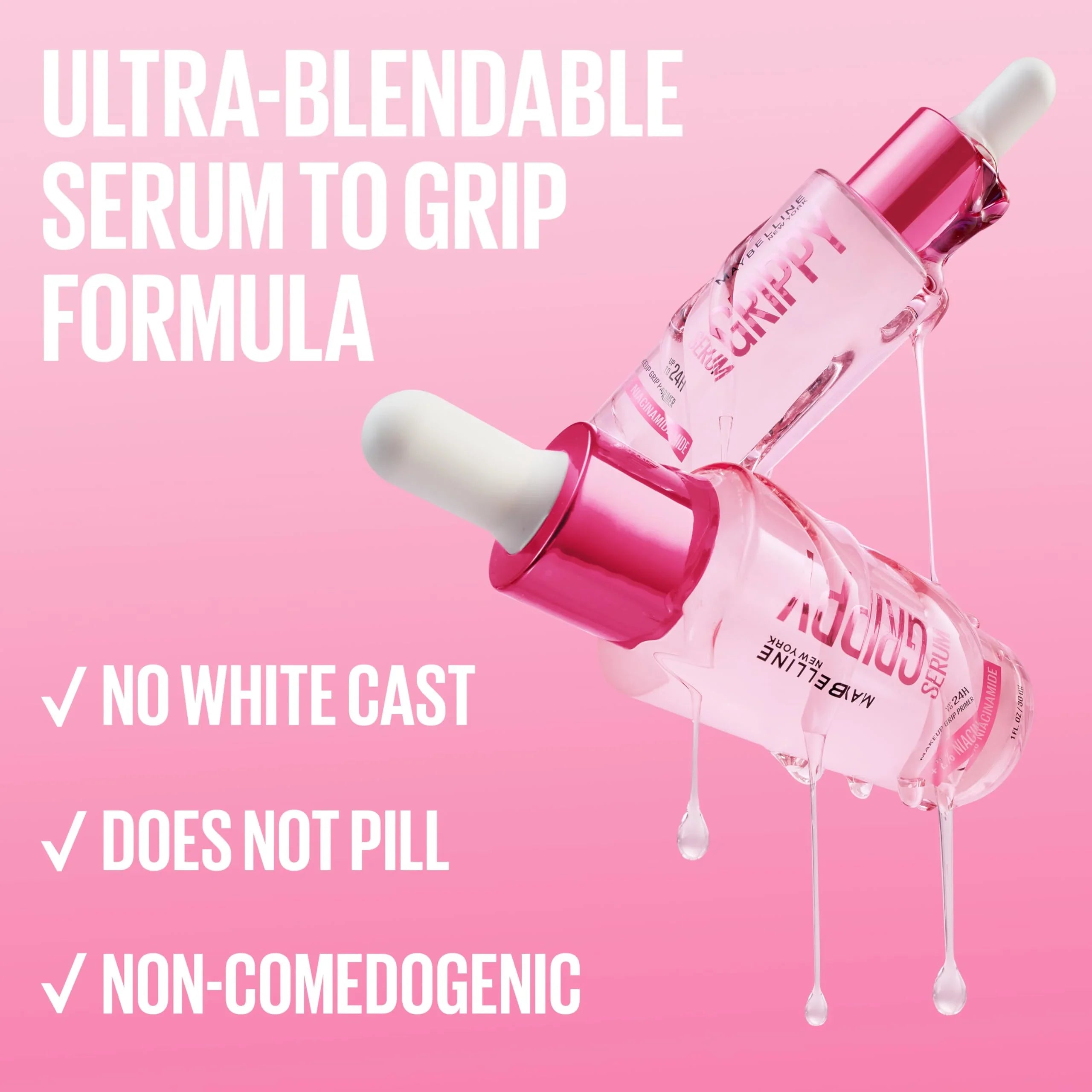 MAYBELLINE Grippy Serum Hydrating Makeup Primer with 2% Niacinamide