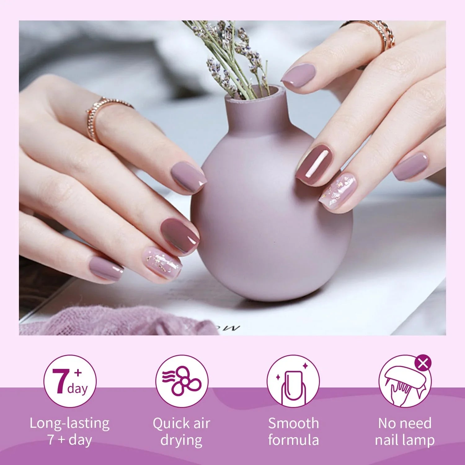 OpenLive 10ml Nude Pink Nail Polish Set 6 Colors Brown Red Purple