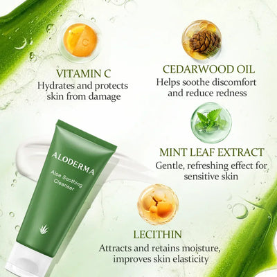 Aloderma Facial Cleanser with 76% Organic Aloe Vera - Image 4