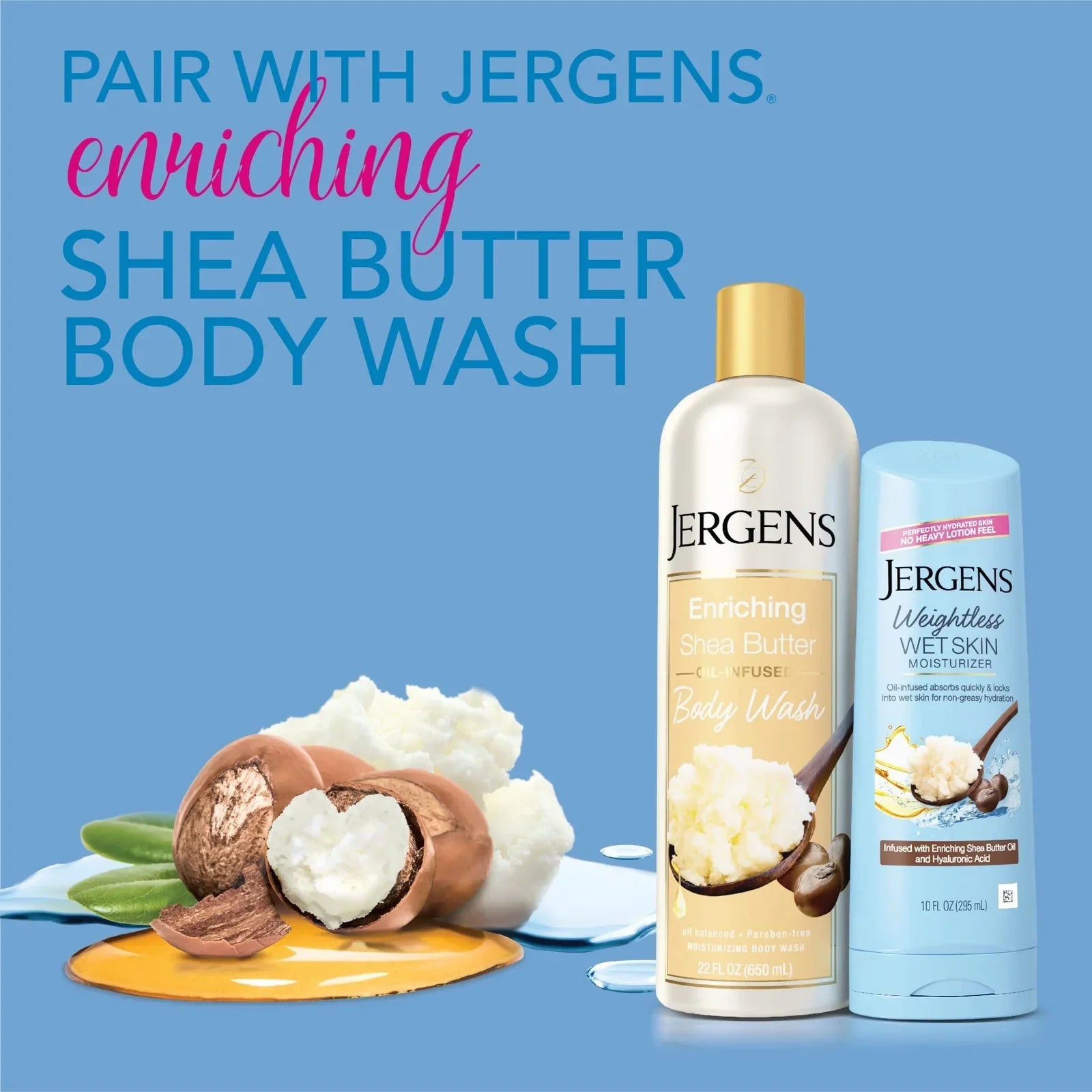Jergens Wet Skin Moisturizer 10 Fl Oz in Shower Lotion with Shea Butter Oil