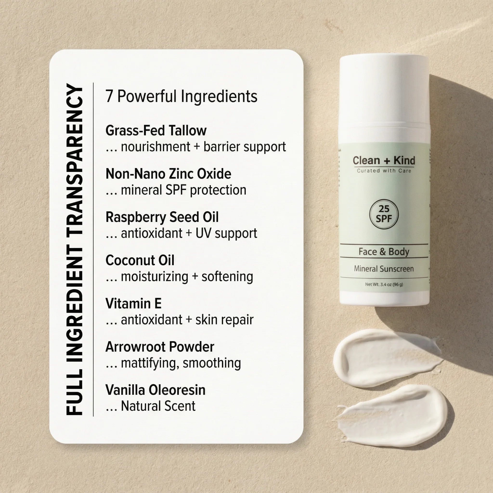 Clean + Kind Tallow Mineral Sunscreen