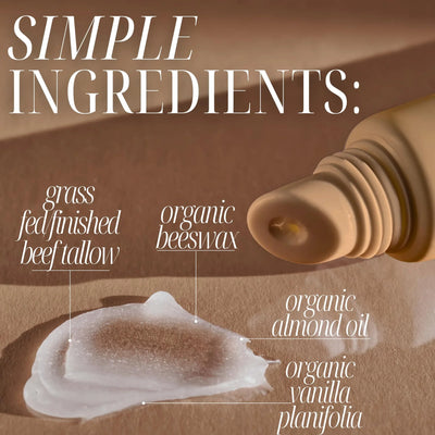 Amallow All Natural Tallow Lip Balm Squeezable Tube (Vanilla Dream) - Image 4