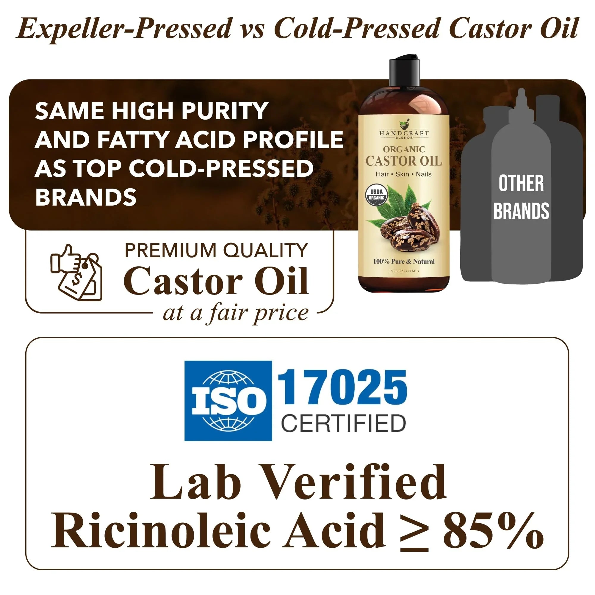 Handcraft Blends Organic Castor Oil 16 Fl Oz