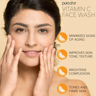 PURA D'OR 8 Oz Vitamin C Face Wash - All Skin Types - Image 4