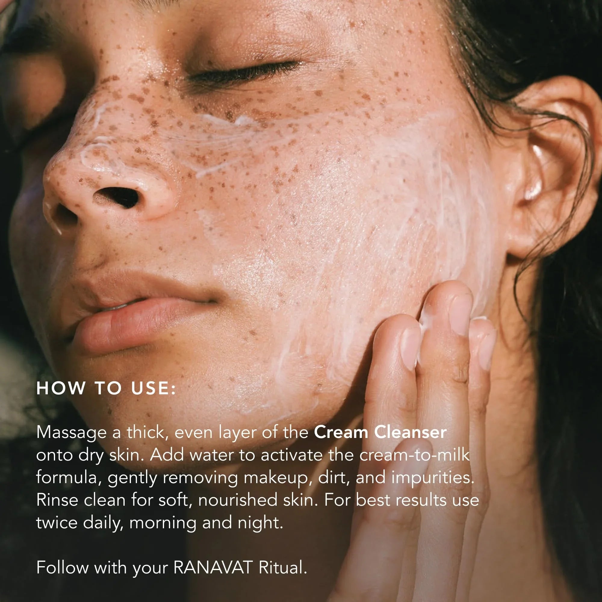 RANAVAT BOTANICS Cream Cleanser - Daily Facial Cleanser Doubles as Waterproof Eye Makeup Remover
