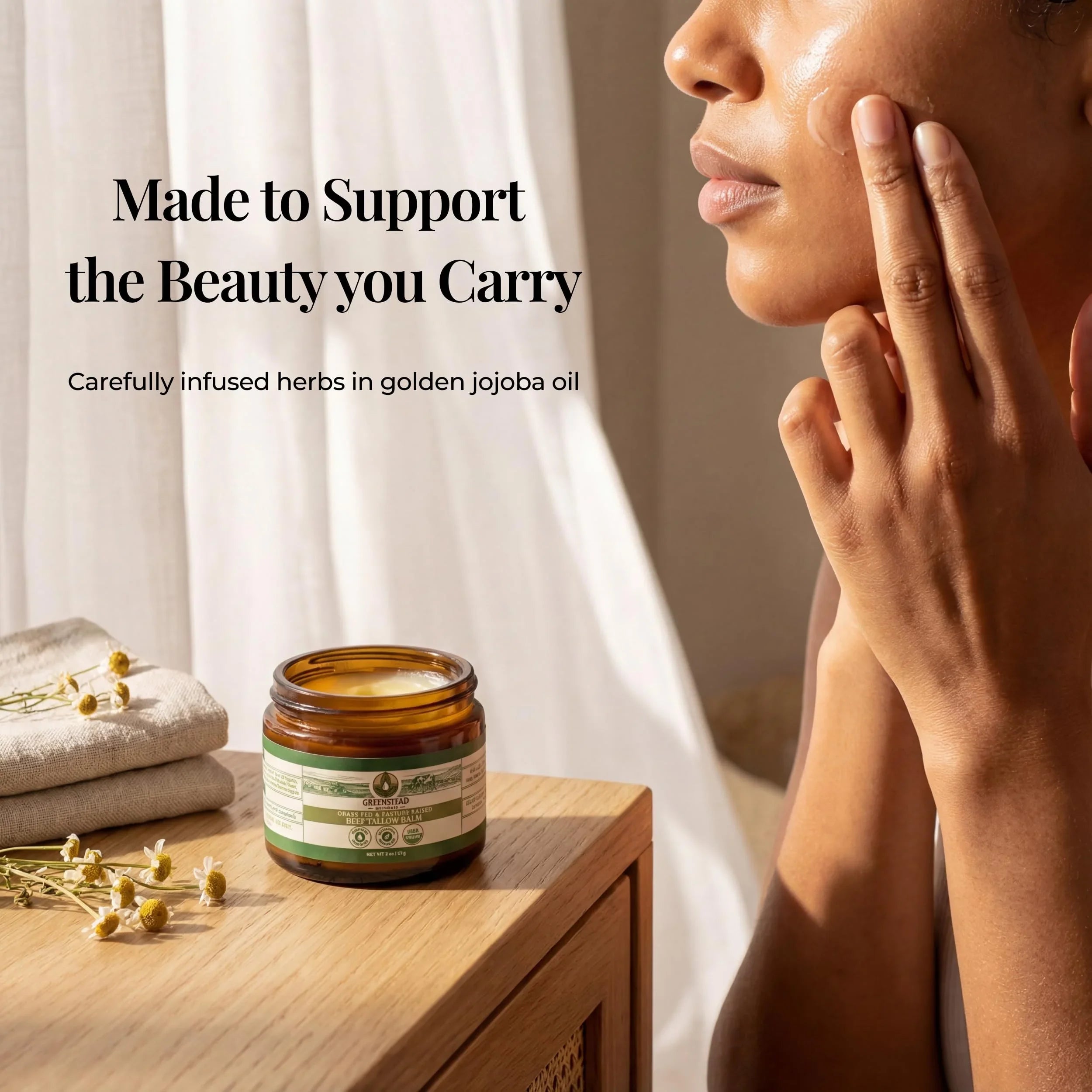 Greenstead Naturals Organic Beef Tallow for Skin with Jojoba Oil and Cocoa Butter – Unscented