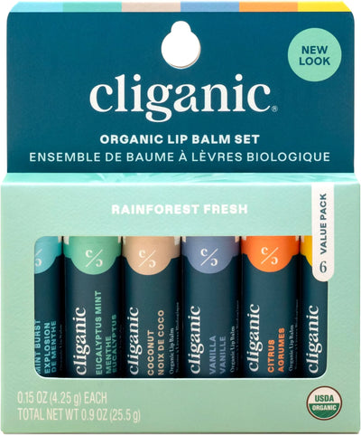 Cliganic Organic Lip Balm Set (6 Flavors) - Image 1
