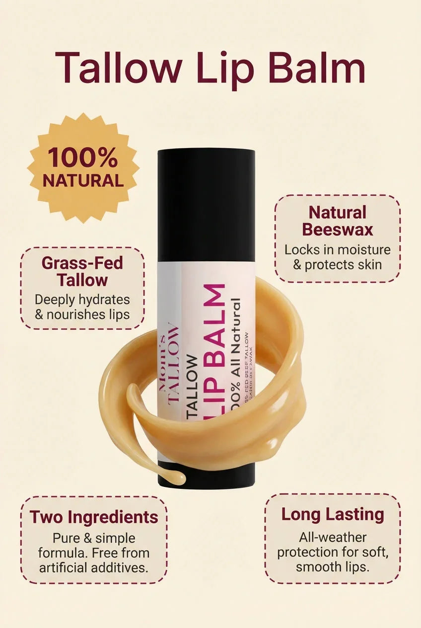Mom’s Tallow Tallow Lip Balm (Long lasting)