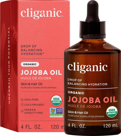 Cliganic Organic Jojoba Oil, 100% Pure (4oz) - Image 1