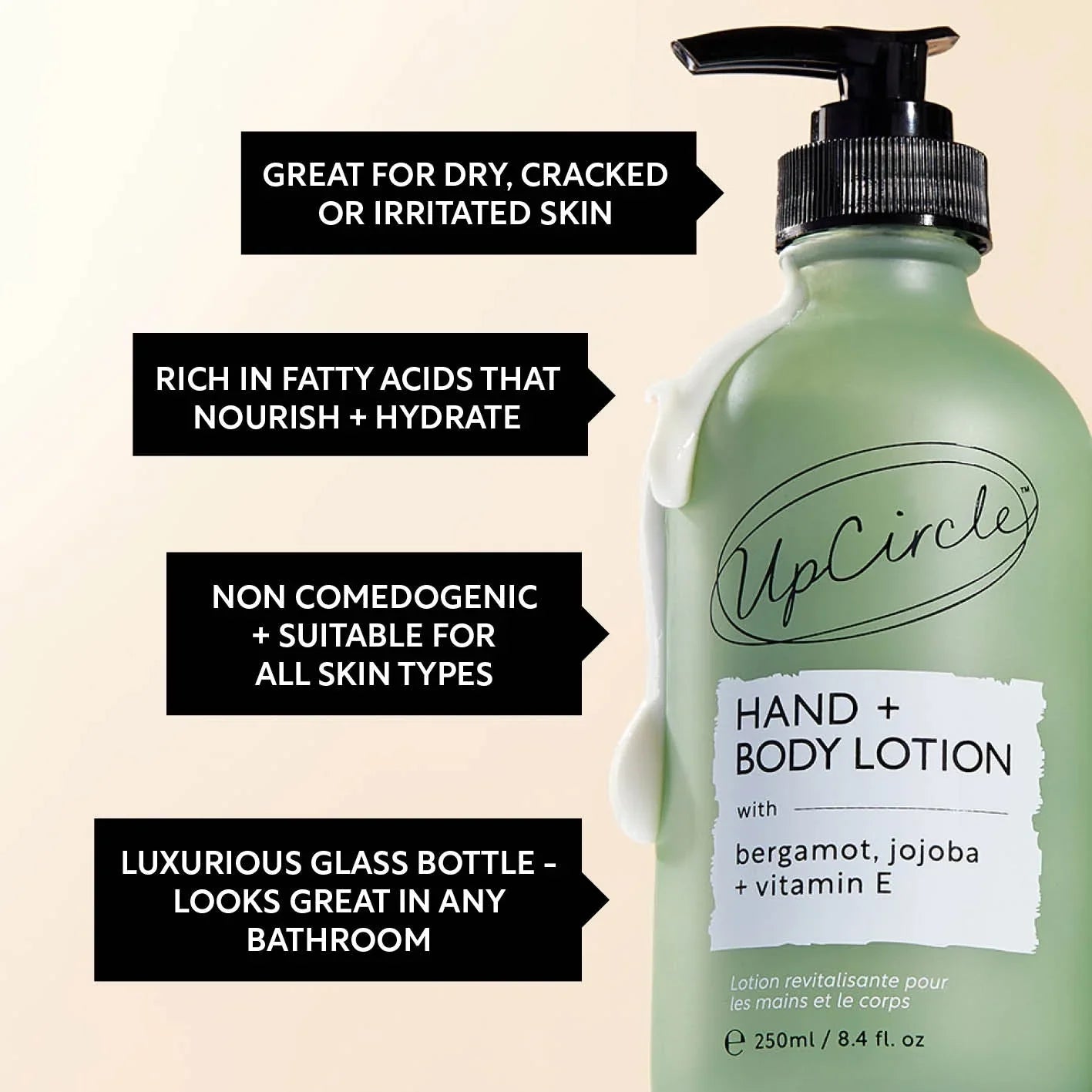 UpCircle Hand + Body Lotion with Bergamot Water - Travel Size