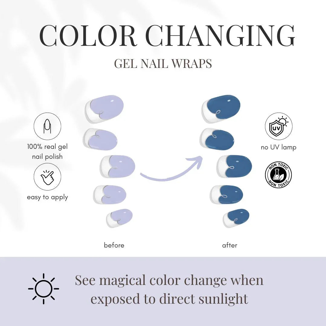 laurenbbeauty COLOR CHANGE Malibu Coastline Cobalt Gel Nail Wrap