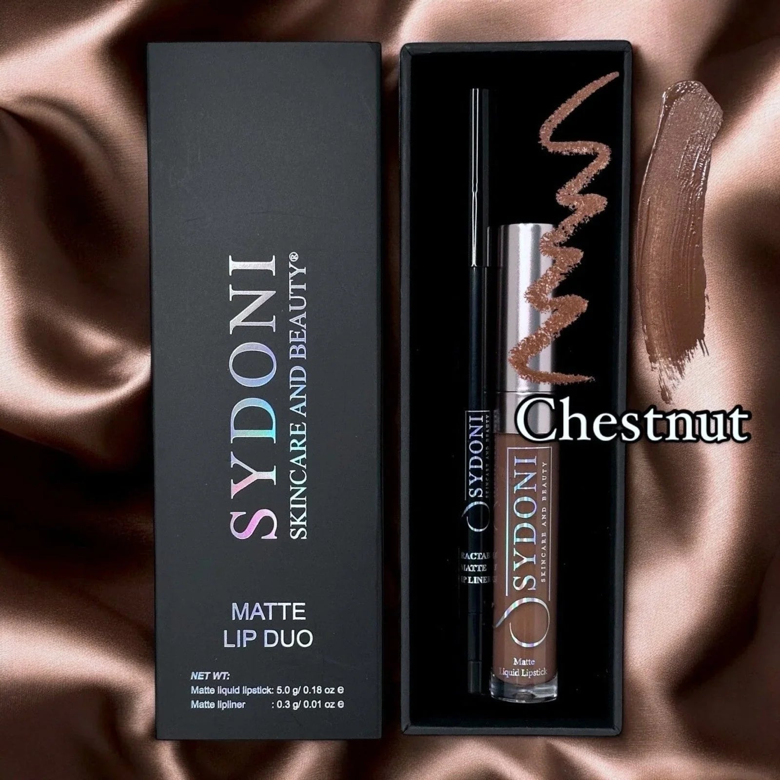 Sydoni CHESTNUT MATTE LIP DUO with Chocolate Lip Pencil