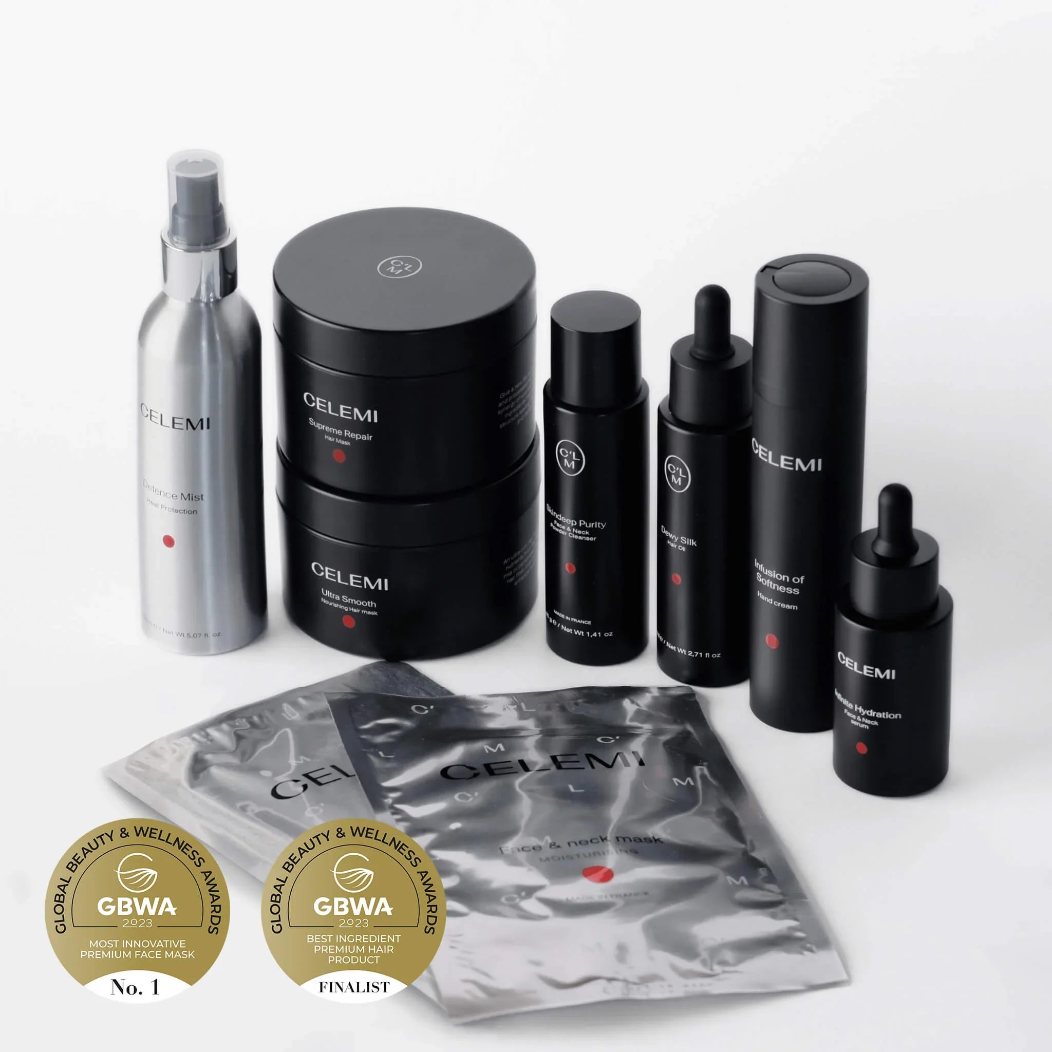 Celemi Cosmetics LLC CLM Total Care Package for Stronger Hair, Hydrated Face, and Gentle Hand Care