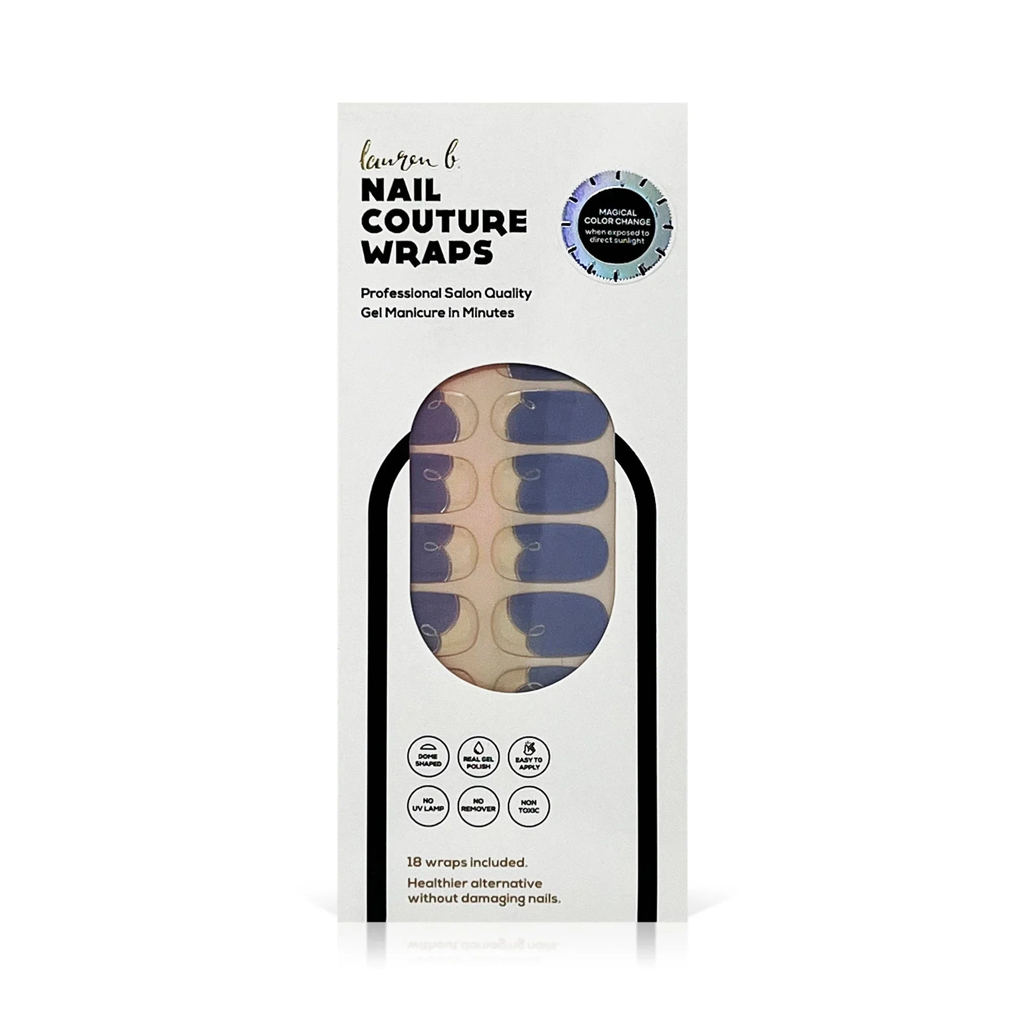 laurenbbeauty COLOR CHANGE Malibu Coastline Cobalt Gel Nail Wrap
