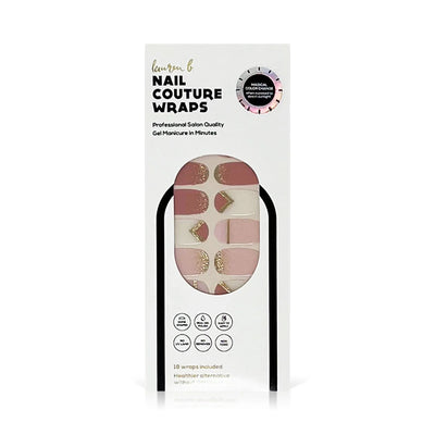 laurenbbeauty COLOR CHANGE Pink & Gold Delicate Geometric Gel Nail Wrap - Image 1