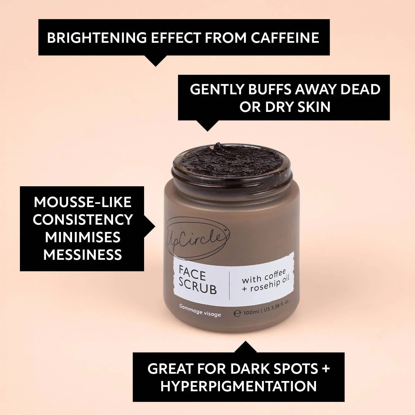 UpCircle Face Scrub with Coffee + Rosehip Oil