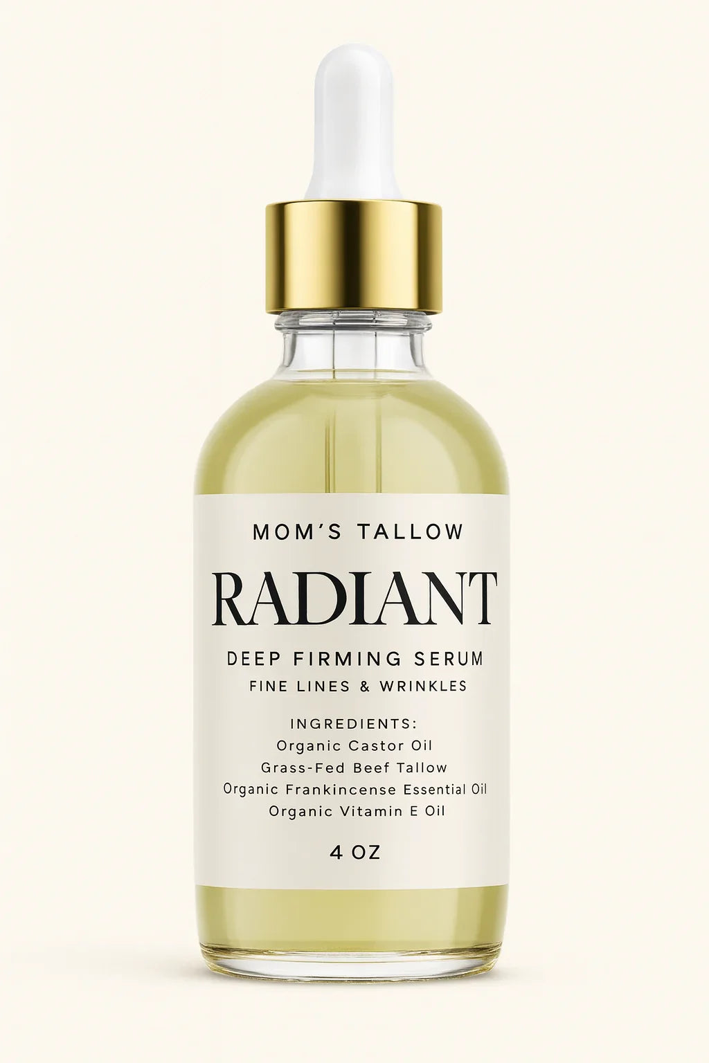 Mom’s Tallow Radiant Deep Firming Serum: Targeting fine line & wrinkles (LARGE 4oz NEW)