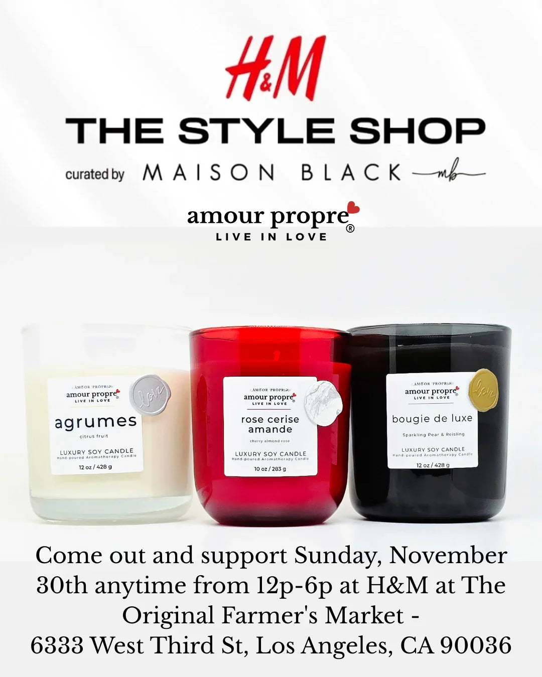 Amour Propre® bougie de luxe handpoured Luxury Soy Candle - 12oz
