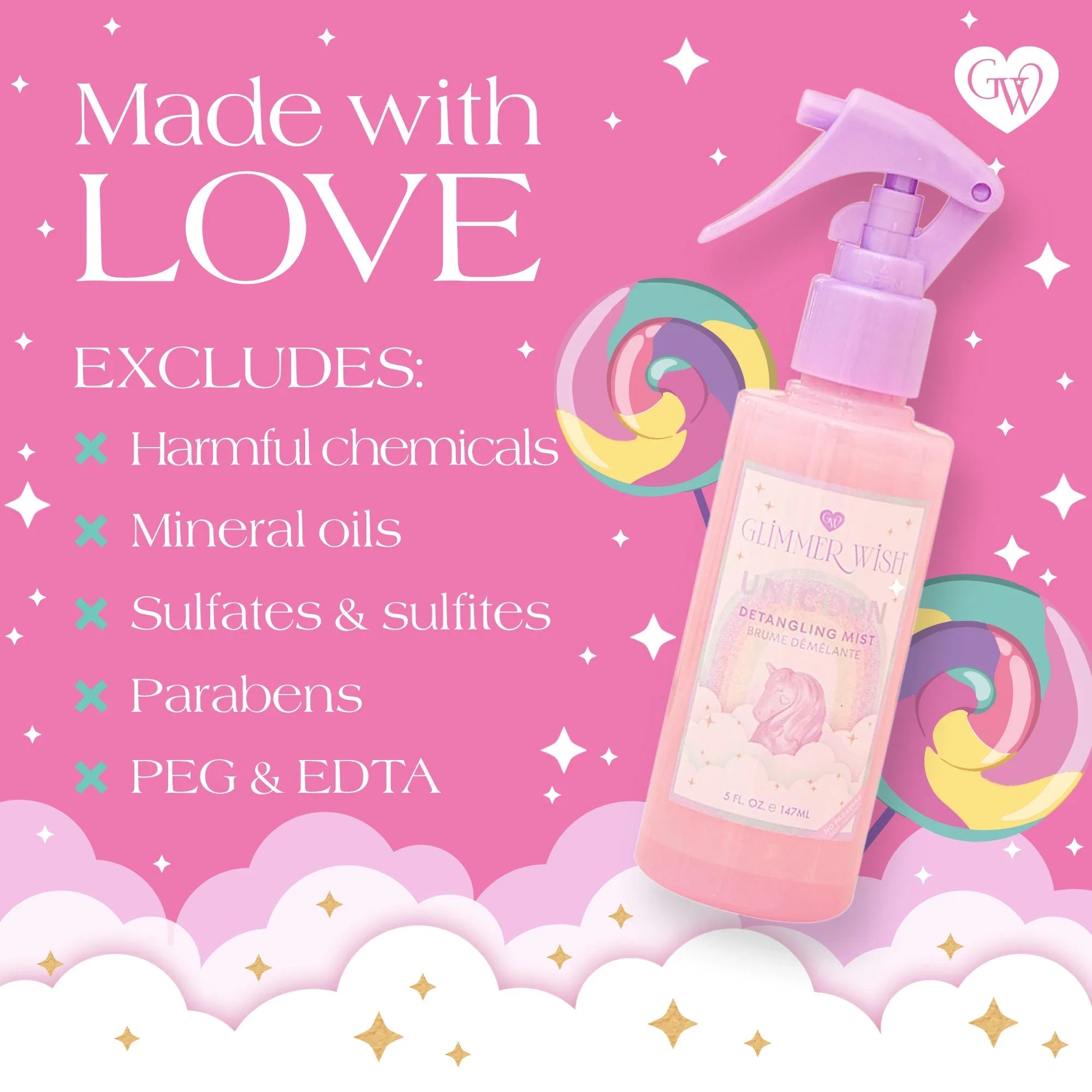Glimmer Wish Unicorn Hair Detangling Mist
