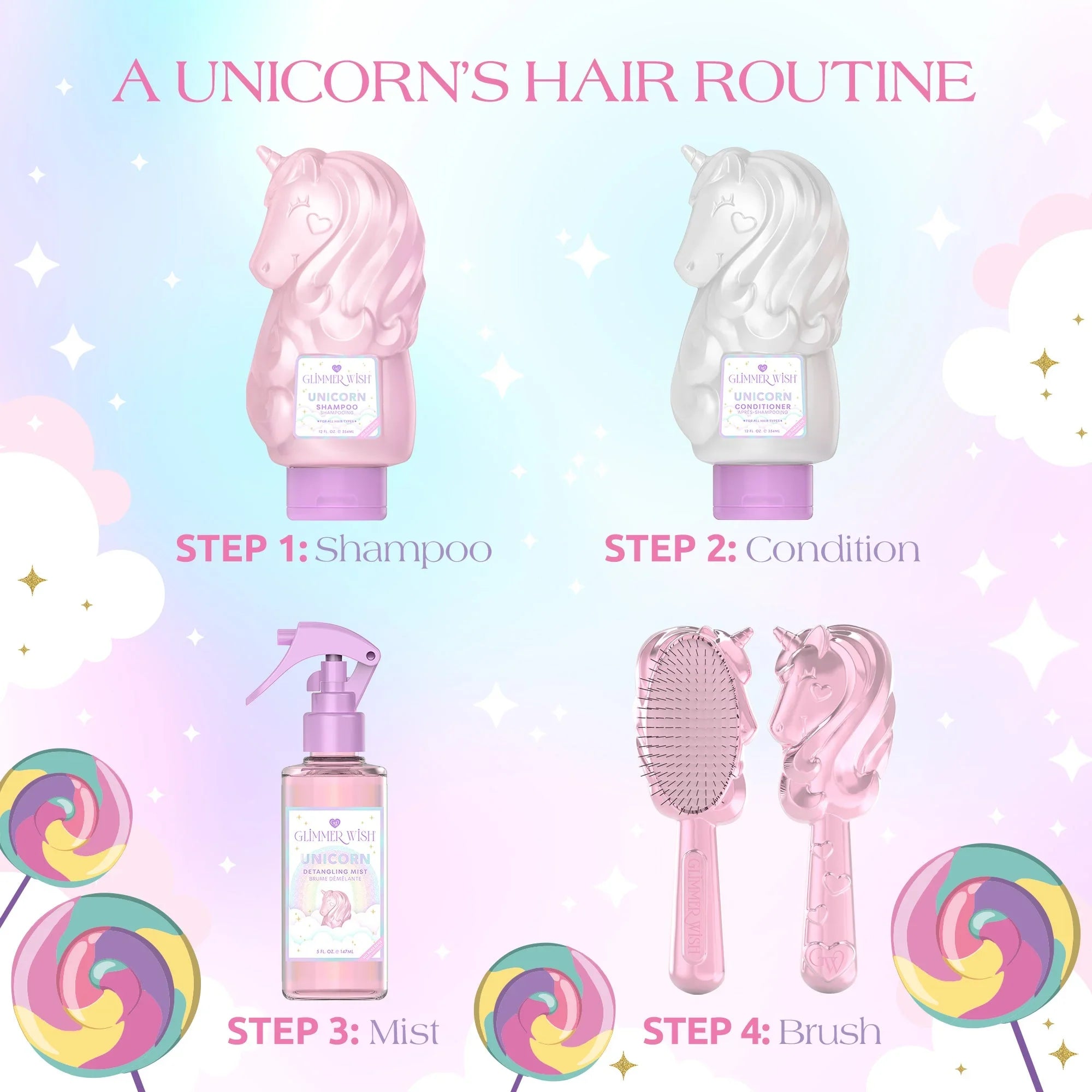 Glimmer Wish Unicorn Hair Detangling Mist
