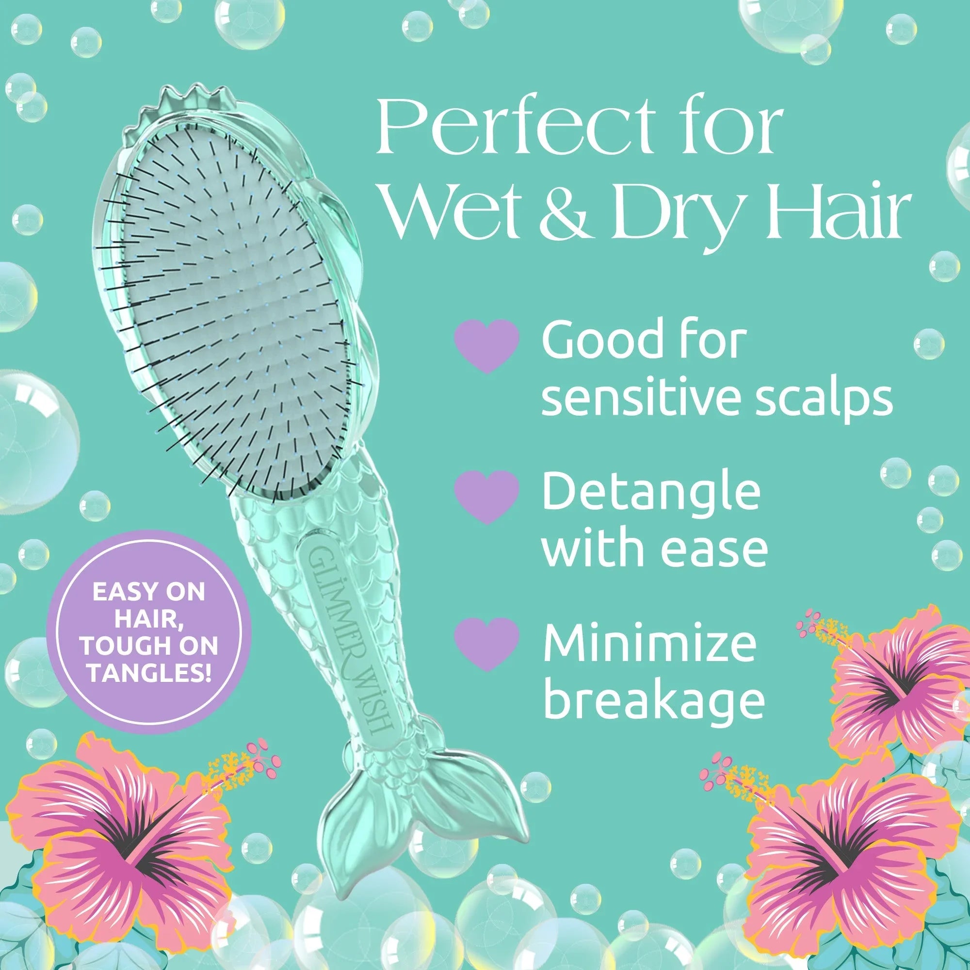 Glimmer Wish Mermaid Detangling Hair Brush