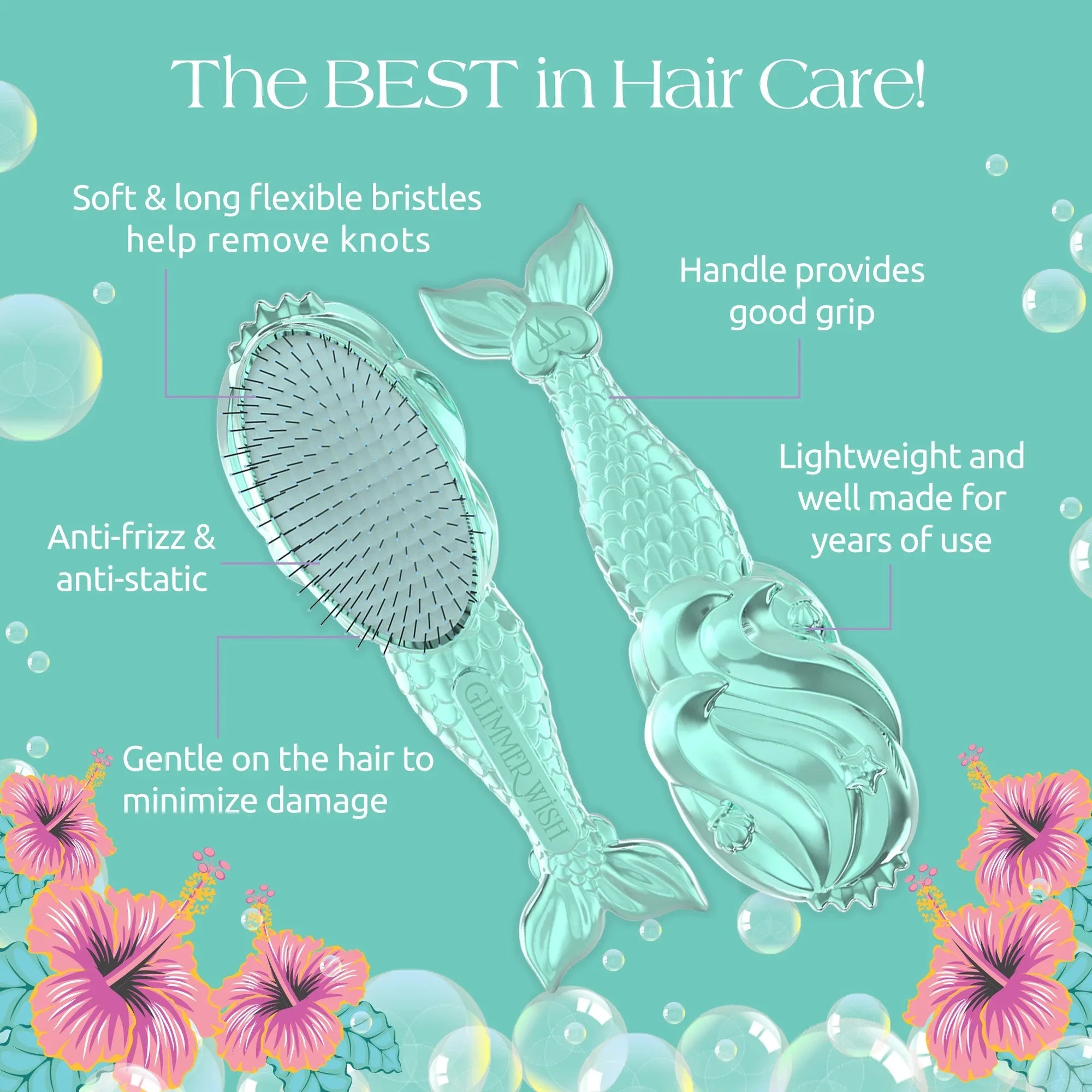 Glimmer Wish Mermaid Detangling Hair Brush