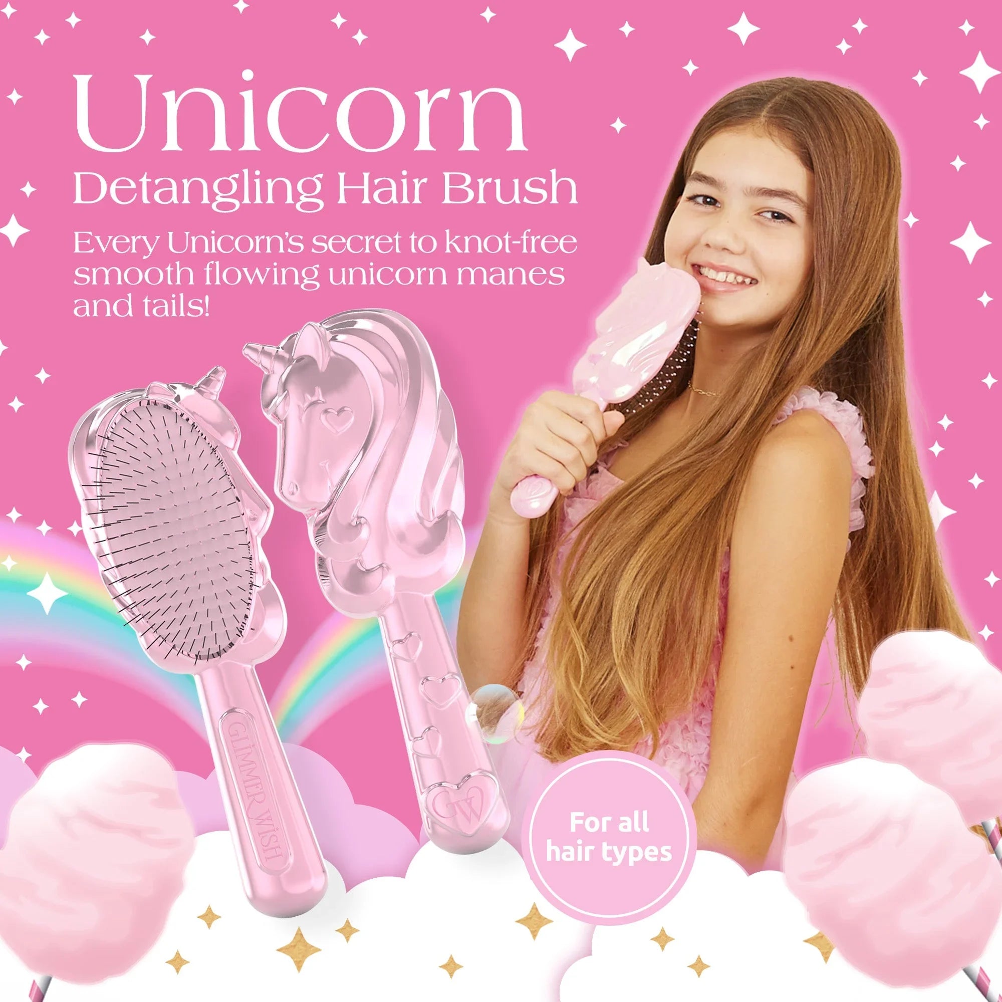 Glimmer Wish Unicorn Detangling Hair Brush