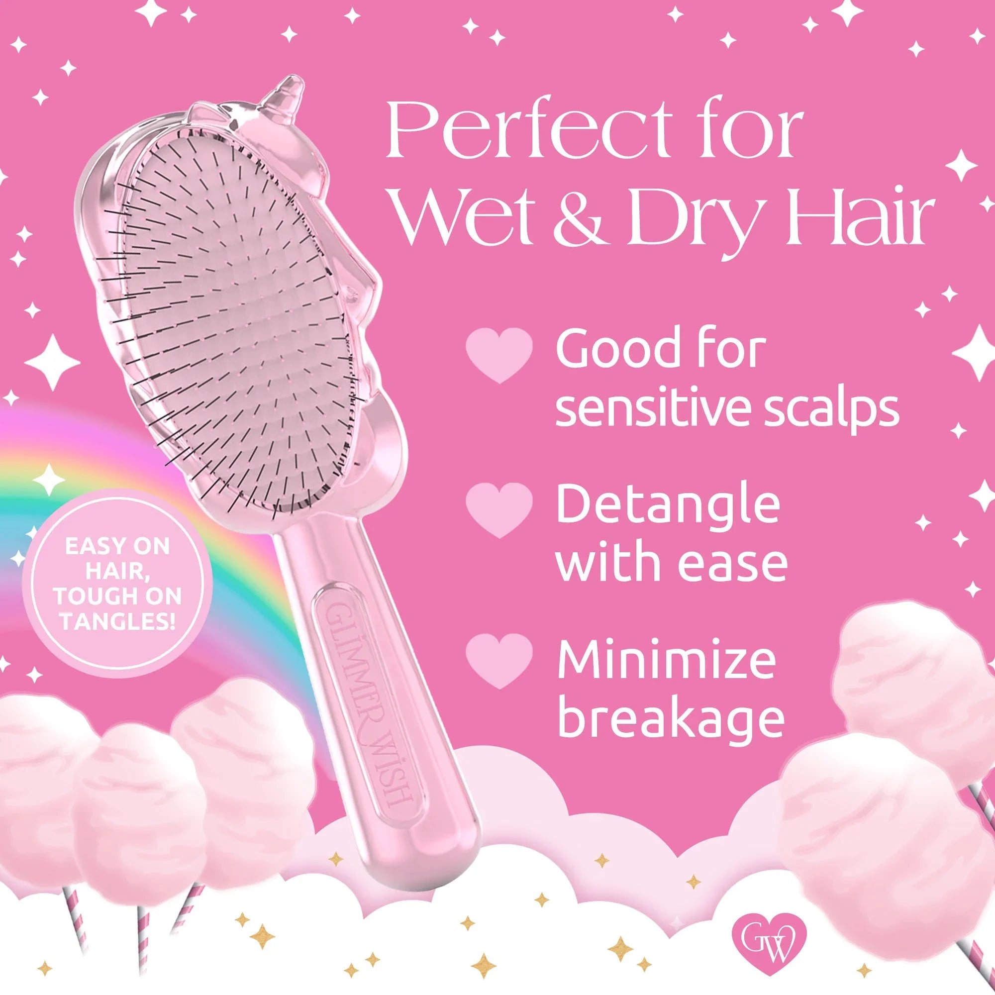 Glimmer Wish Unicorn Detangling Hair Brush