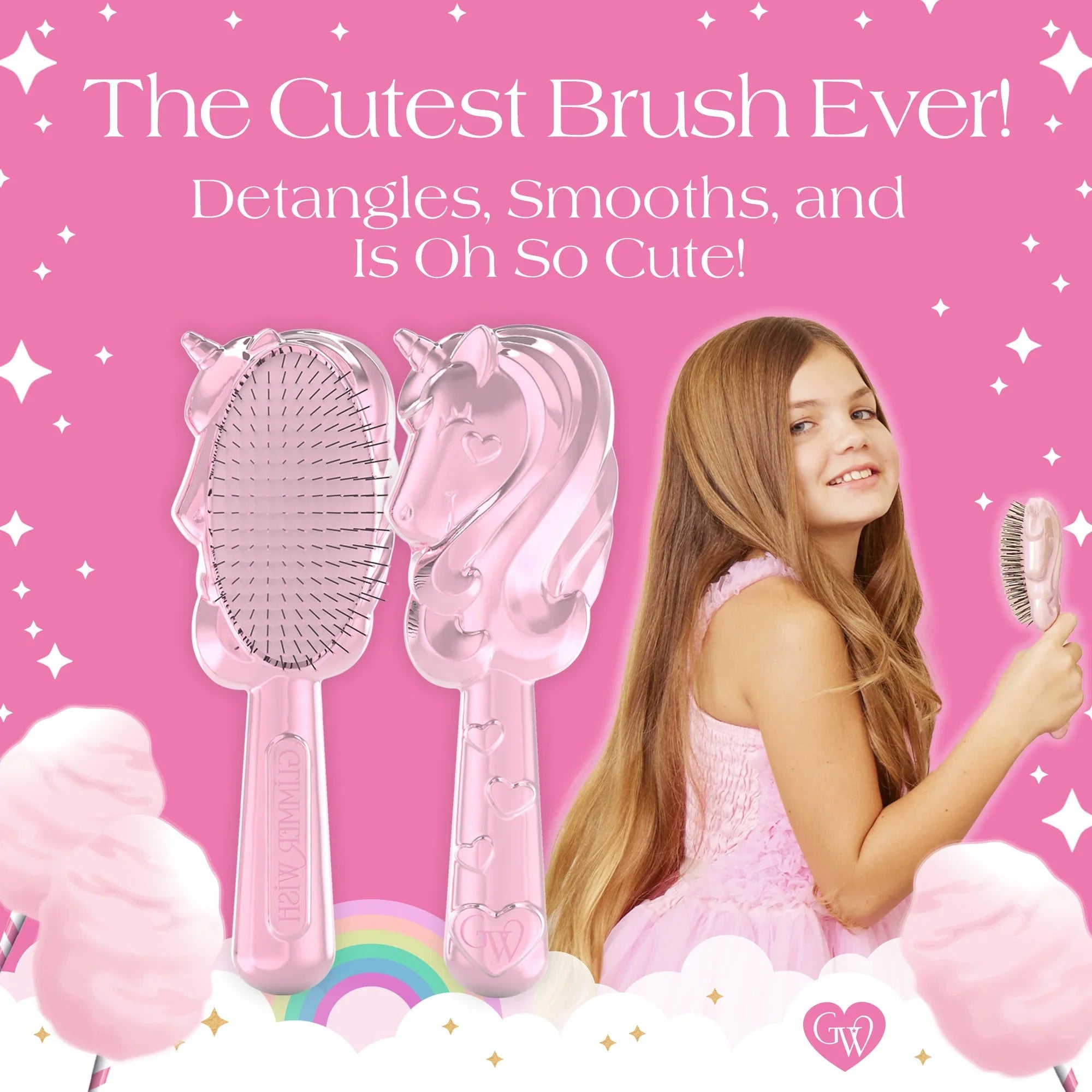 Glimmer Wish Unicorn Detangling Hair Brush