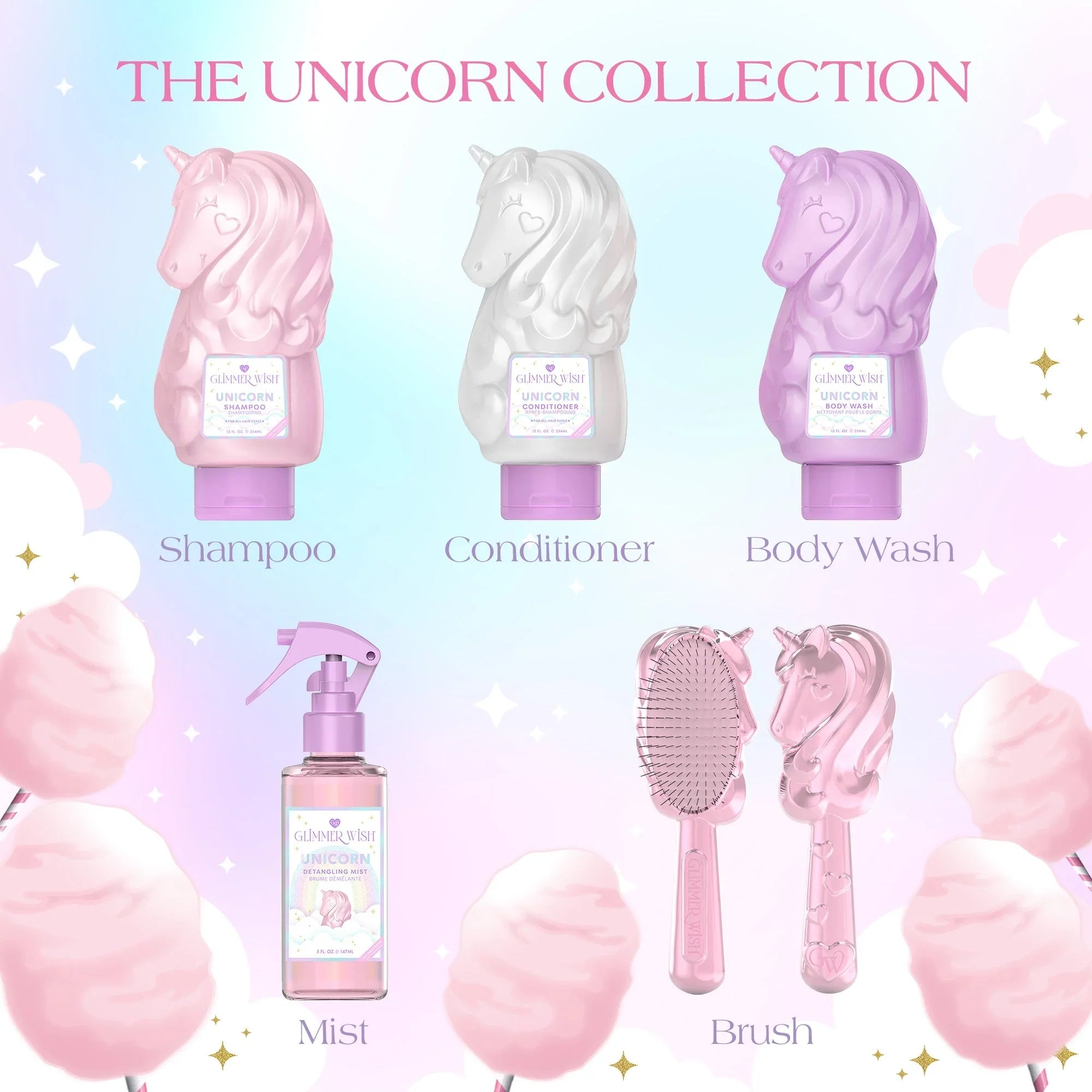 Glimmer Wish Unicorn Detangling Hair Brush