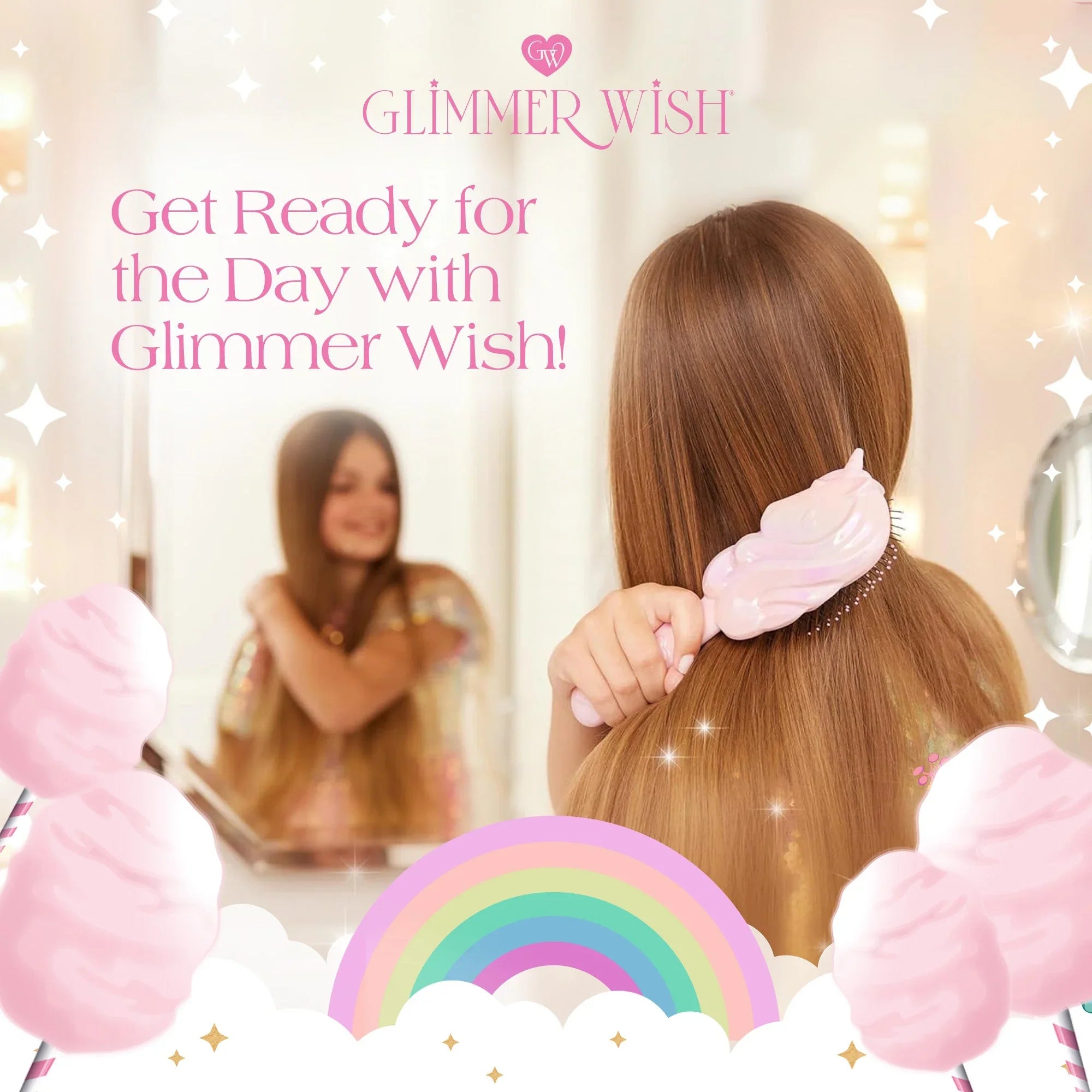 Glimmer Wish Unicorn Detangling Hair Brush