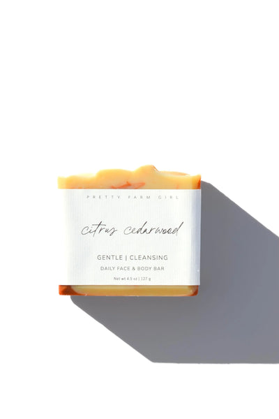 Pretty farm girl Citrus Cedarwood Handmade Tallow and Goat Milk Soap Bar - Image 2