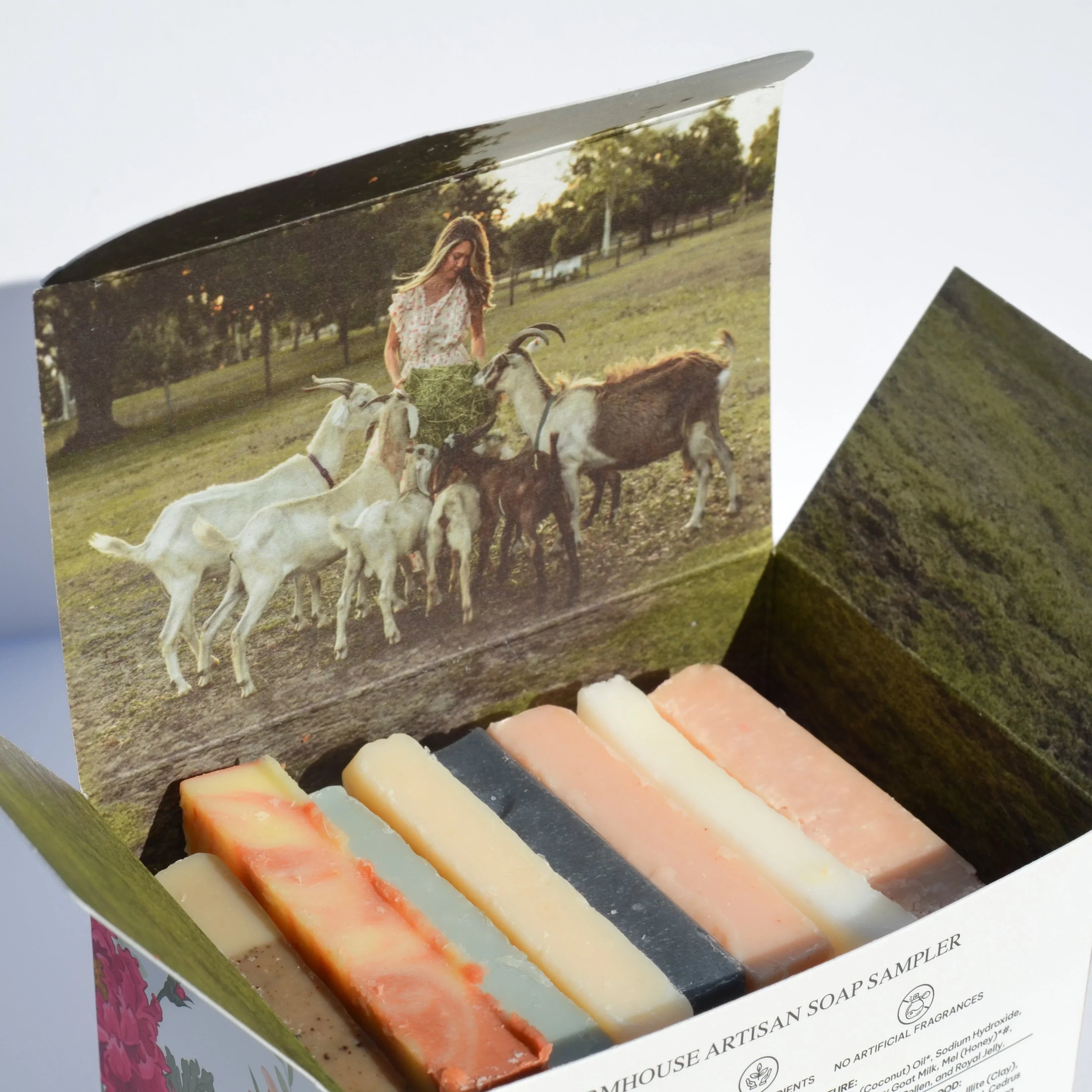 Pretty farm girl Farmhouse Artisan Goat Milk & Tallow Soap Sampler