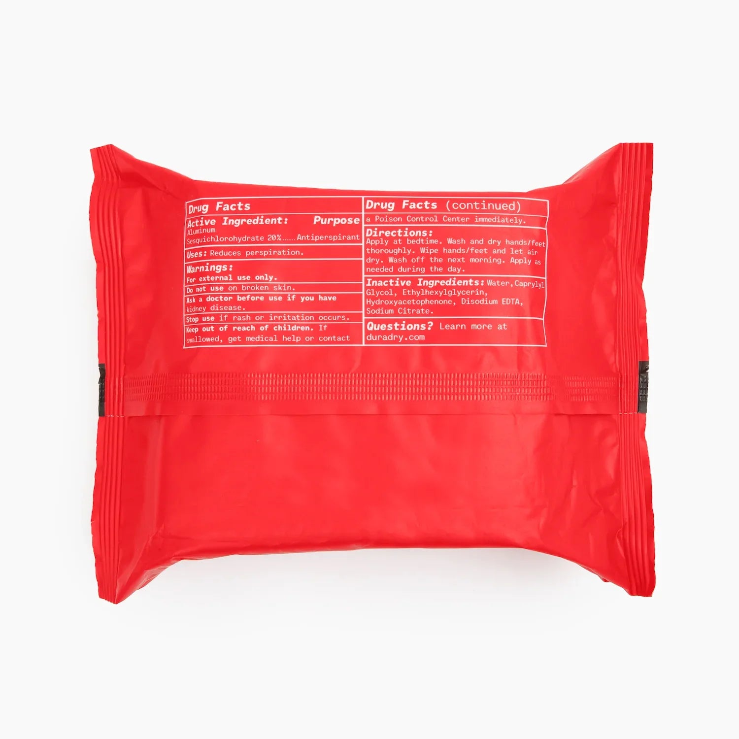 Duradry Whole Body Antiperspirant Wipes
