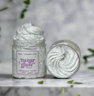 Lunar Glow Skin Co. Madagascar Vanilla Bean Gelato Sugar Whipped Soap - Image 1