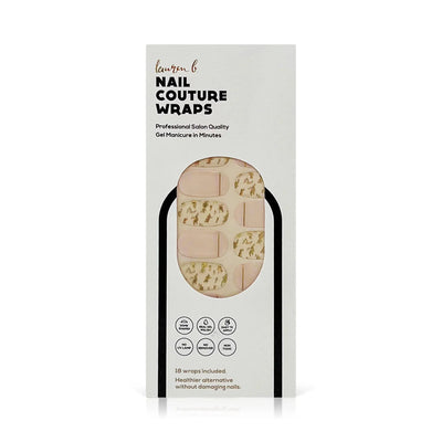 laurenbbeauty Gold Leaf & Blush Gel Nail Wrap Easy Non-Toxic No Dry Time - Image 1