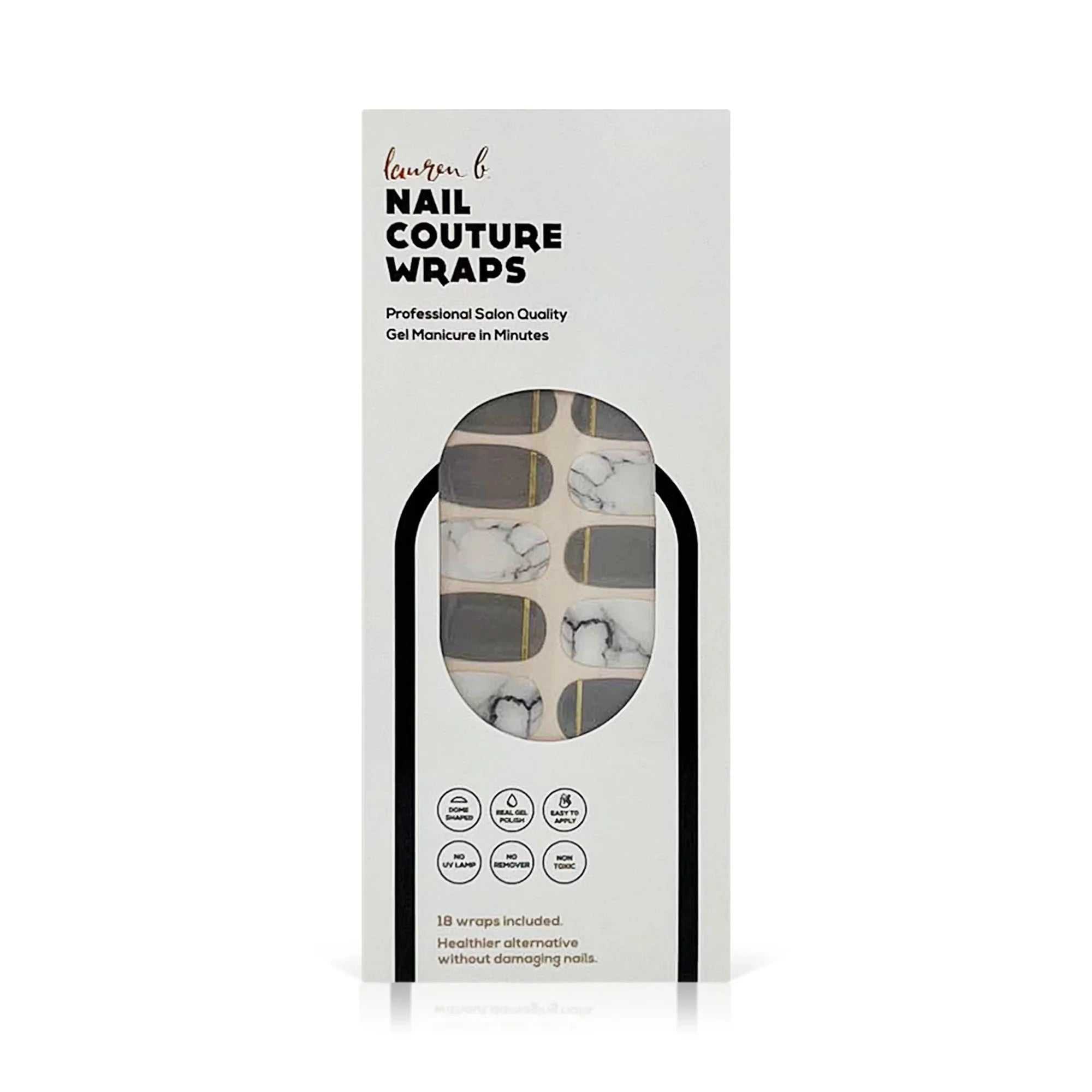 laurenbbeauty Grey & Gold Marble Gel Nail Wrap