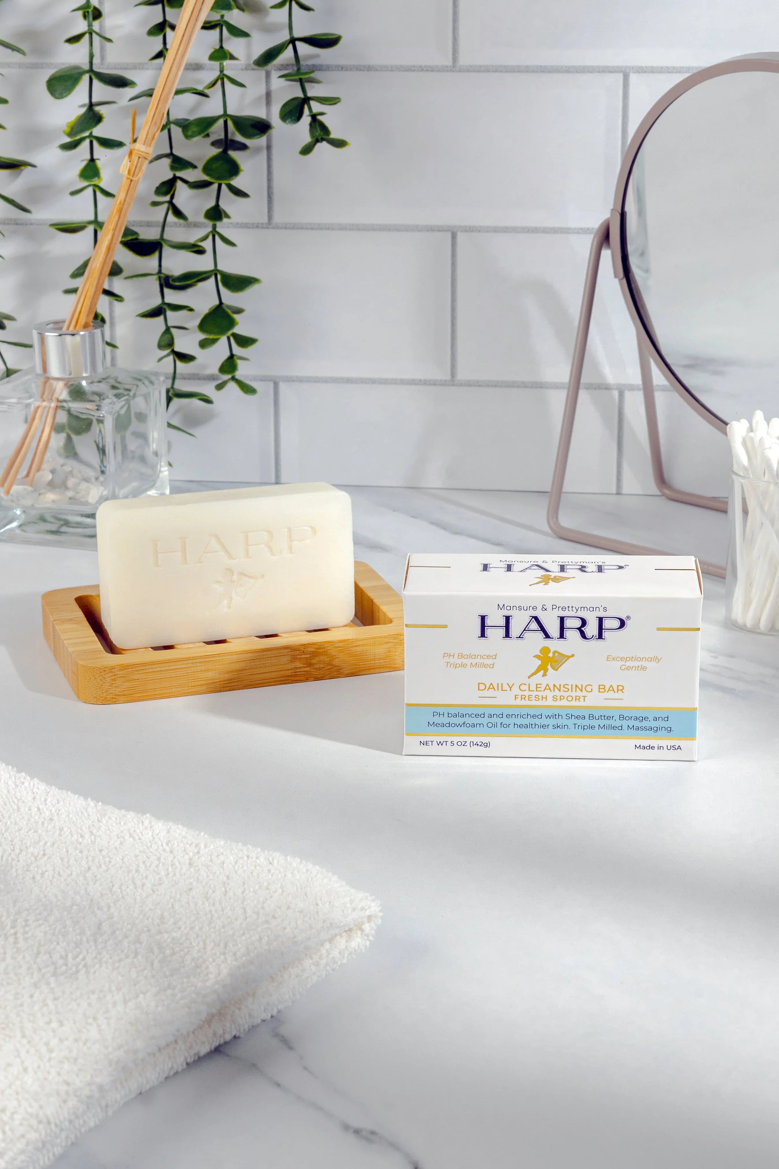 Mansure & Prettyman's HARP HARP® Fresh Sport Body Wash Bar – pH Balanced (5.0–6.0)