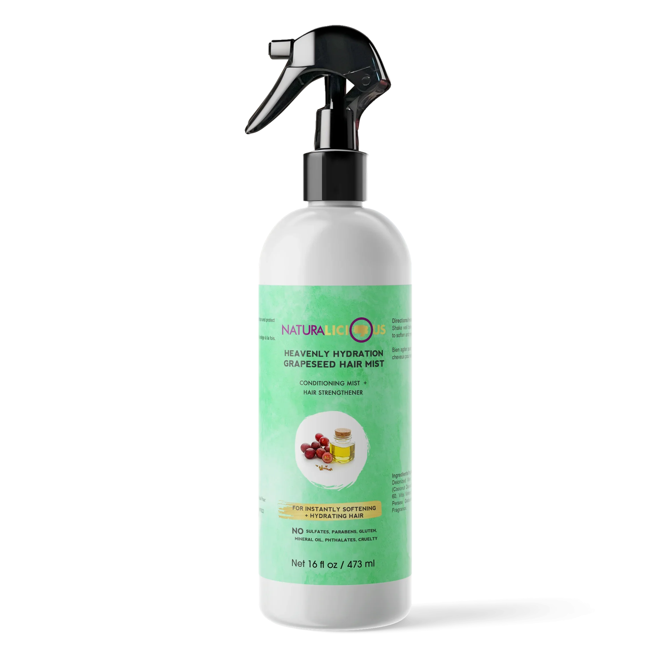 Naturalicious Salon Size - Heavenly Hydration Grapeseed Hair Mist, 16oz