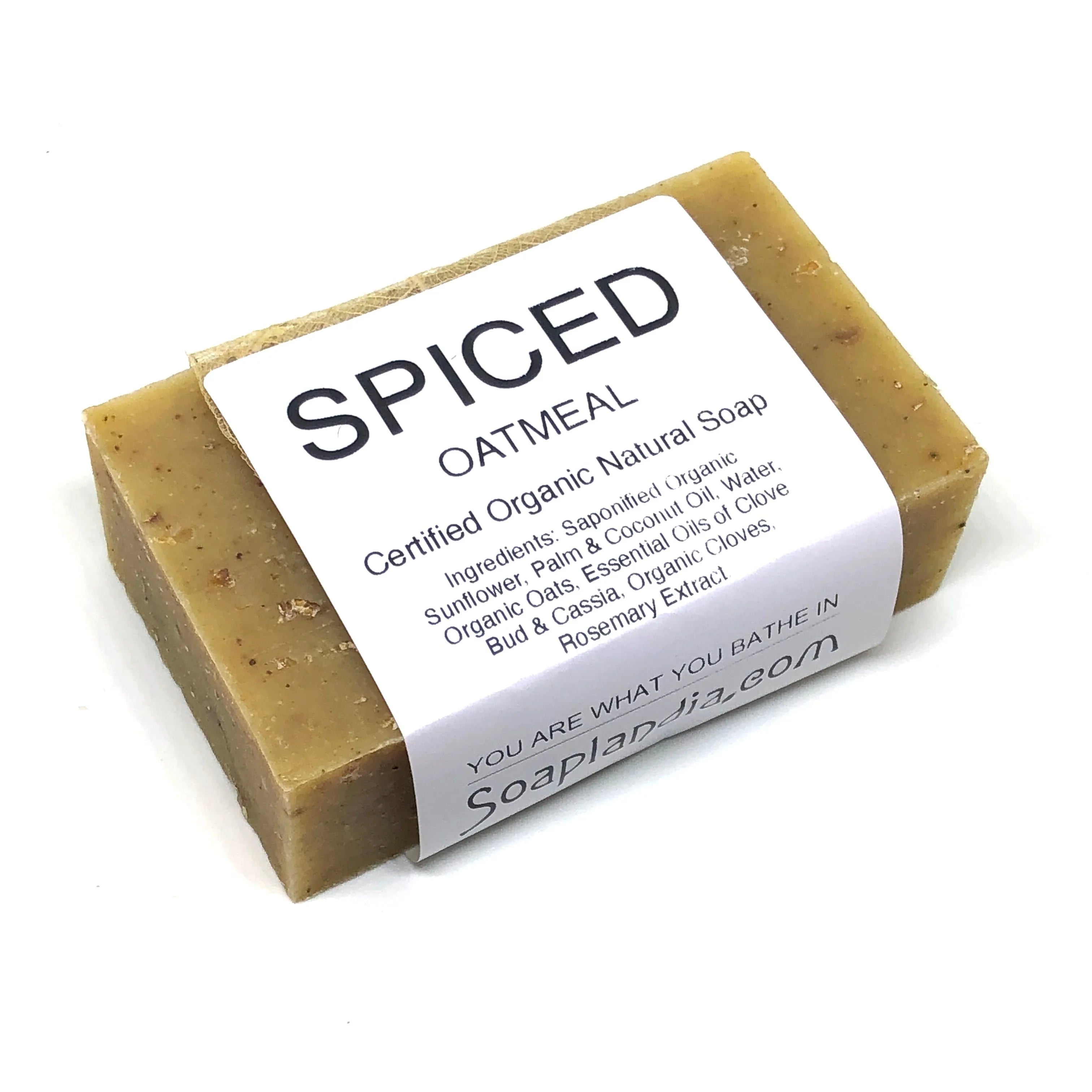 Soaplandia Spiced Oatmeal Bar Soap, Certified Organic