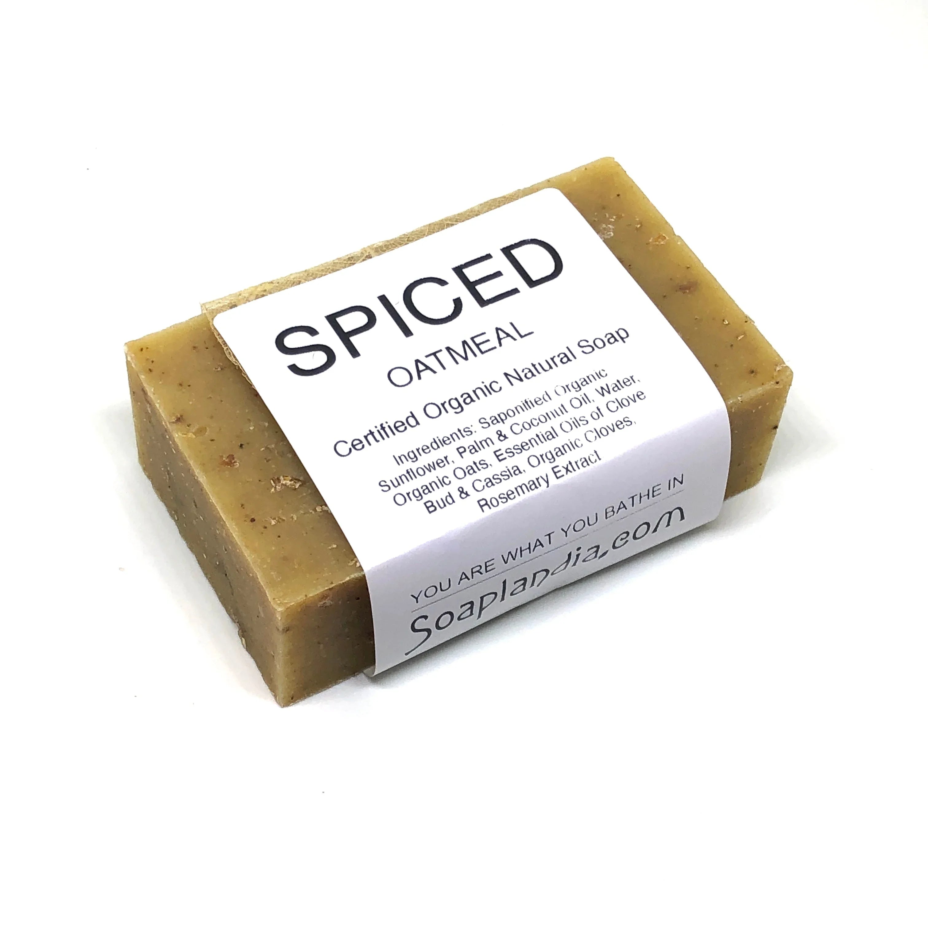 Soaplandia Spiced Oatmeal Bar Soap, Certified Organic
